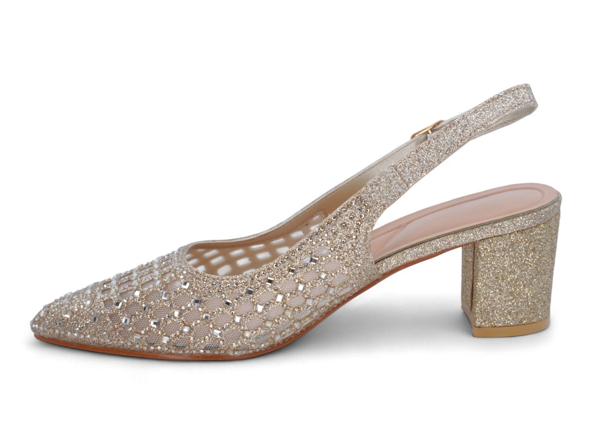 Women's Gold Marcella Wide Width Heel