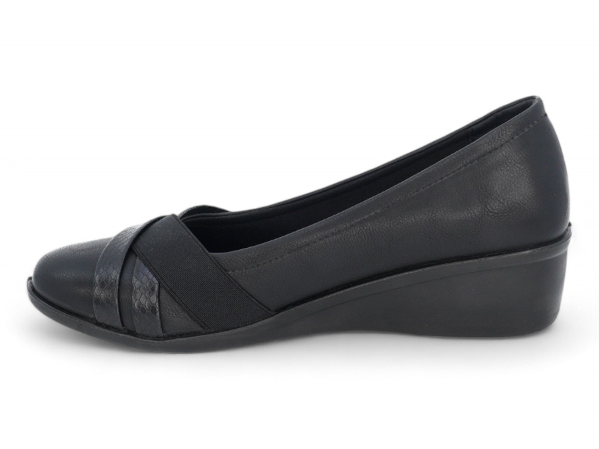 Women's Black Rebecca Wide Width Wedge