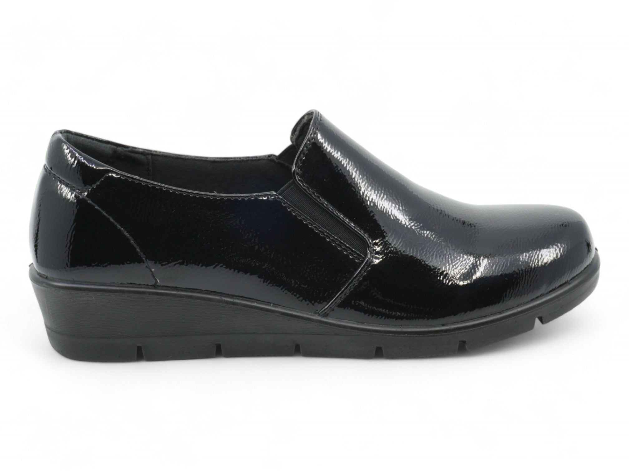 Women's Black Patent Wide Width Comfort Shoe