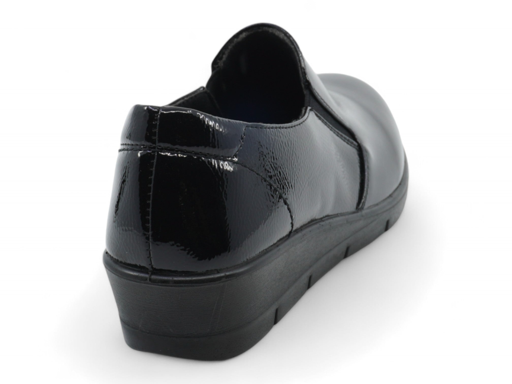 Women's Black Patent Wide Width Comfort Shoe