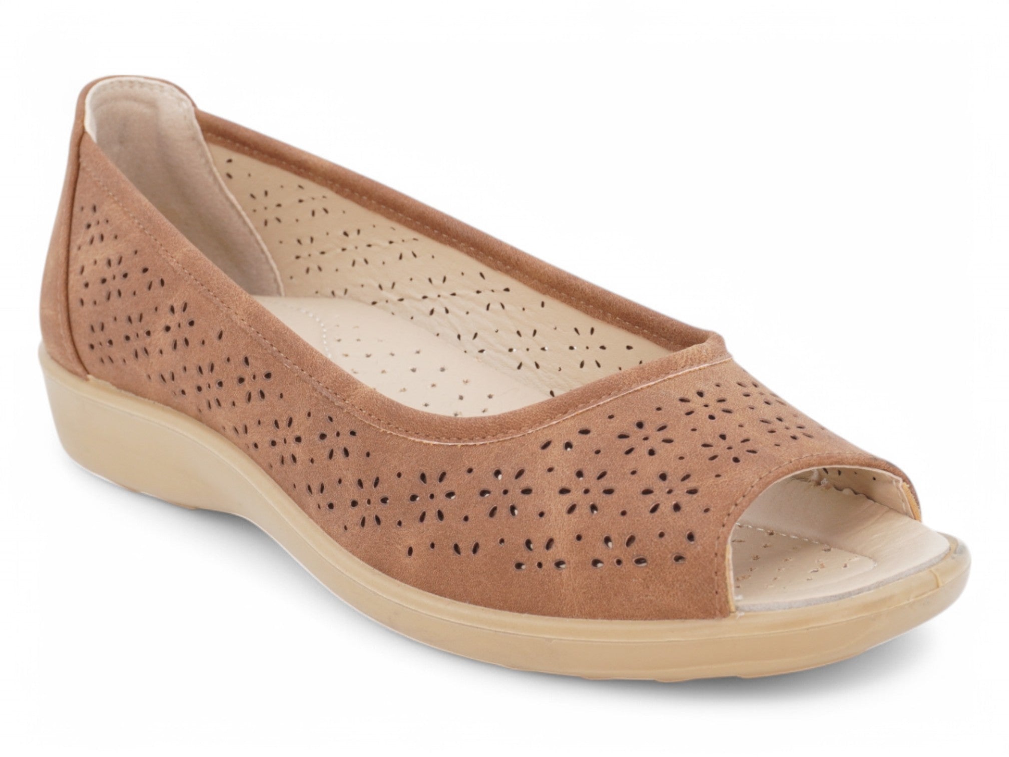 Women's Tan Quin Wide Width Comfort Shoe