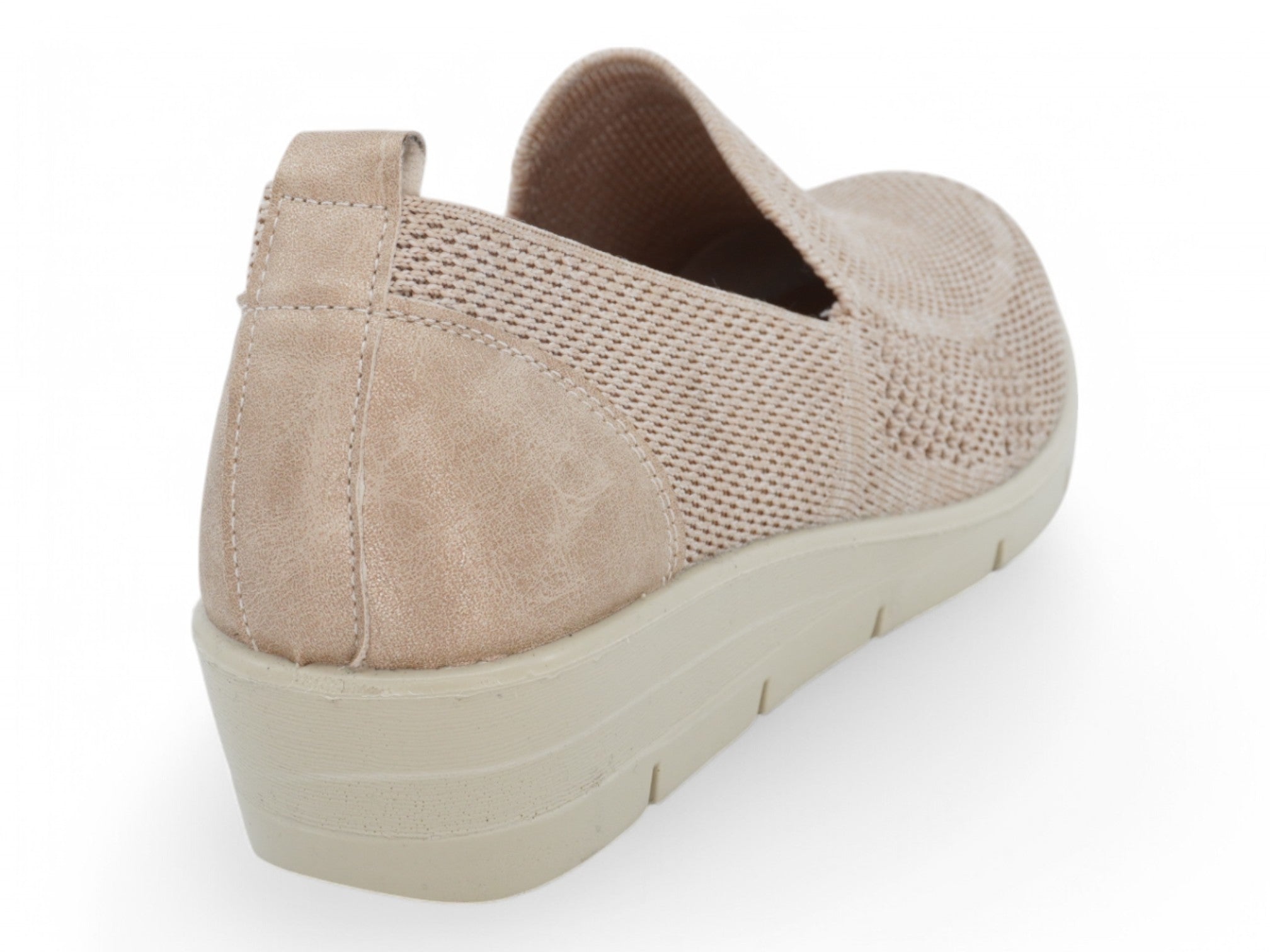 Women's Beige Heathered Wide Width Wedge