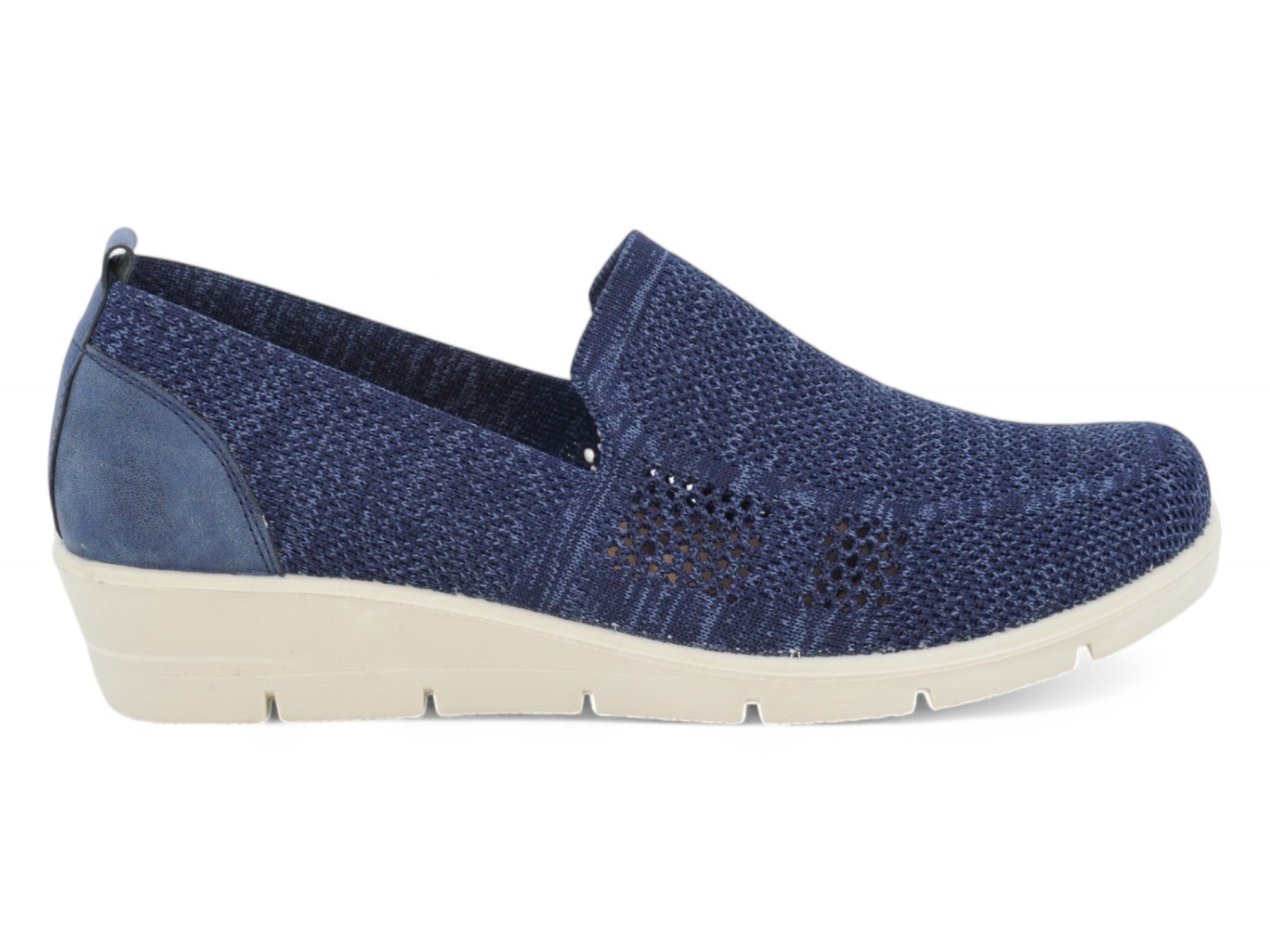 Women's Navy Heathered Wide Width Wedge