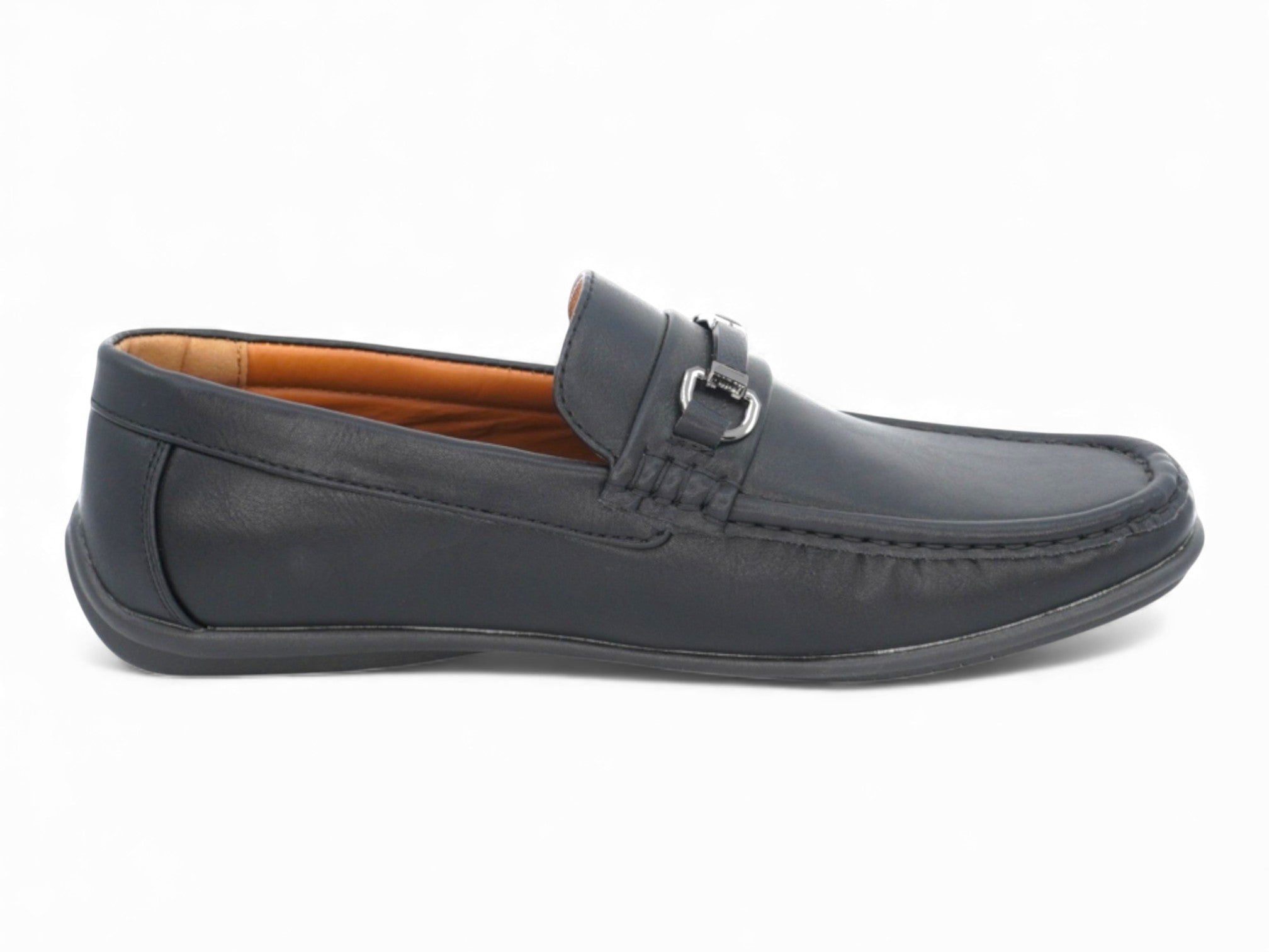 Men's Black Ornament Step-In Mocassin