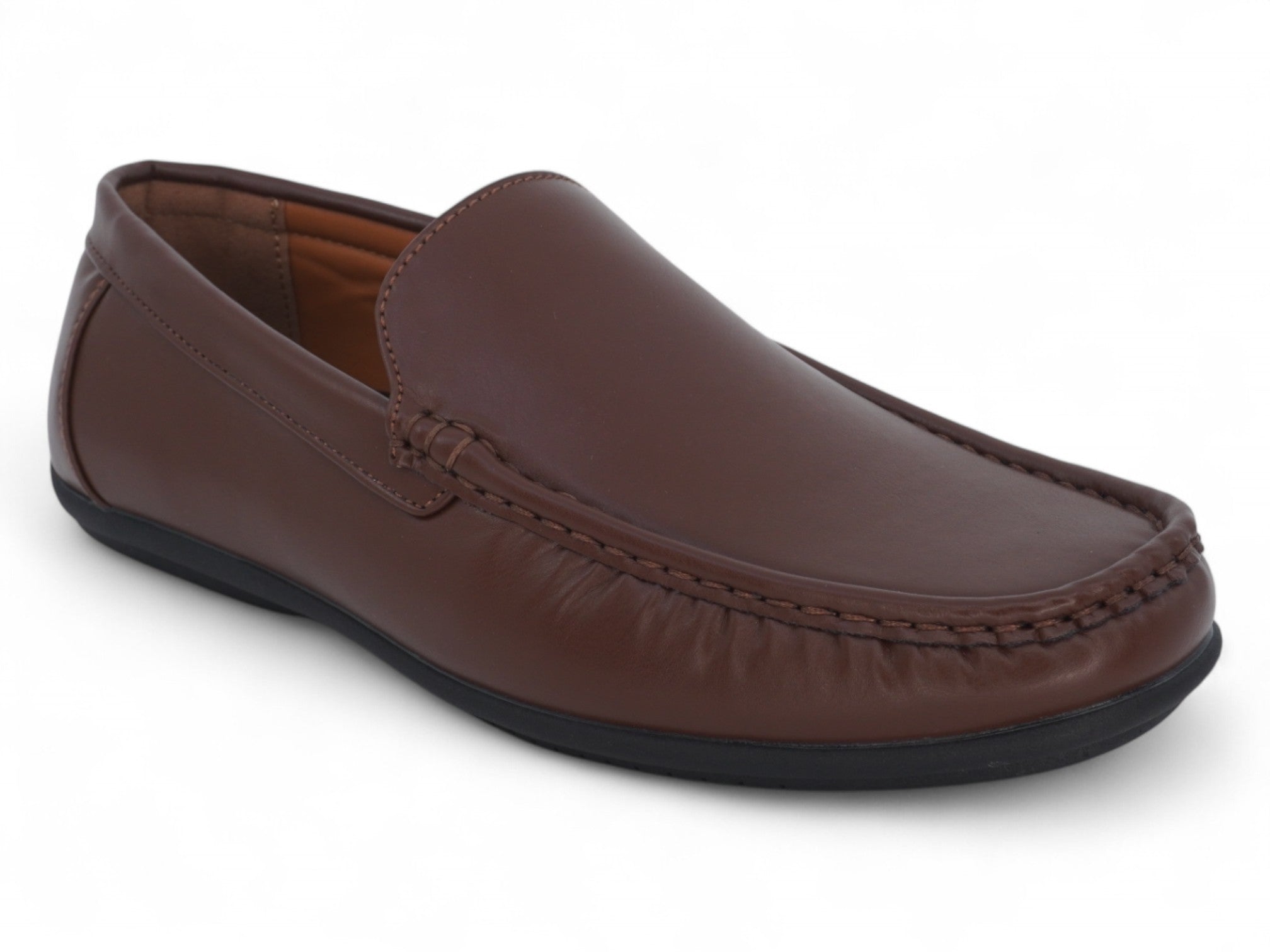 Men's Walnut Brown Plain Toe Moccasin