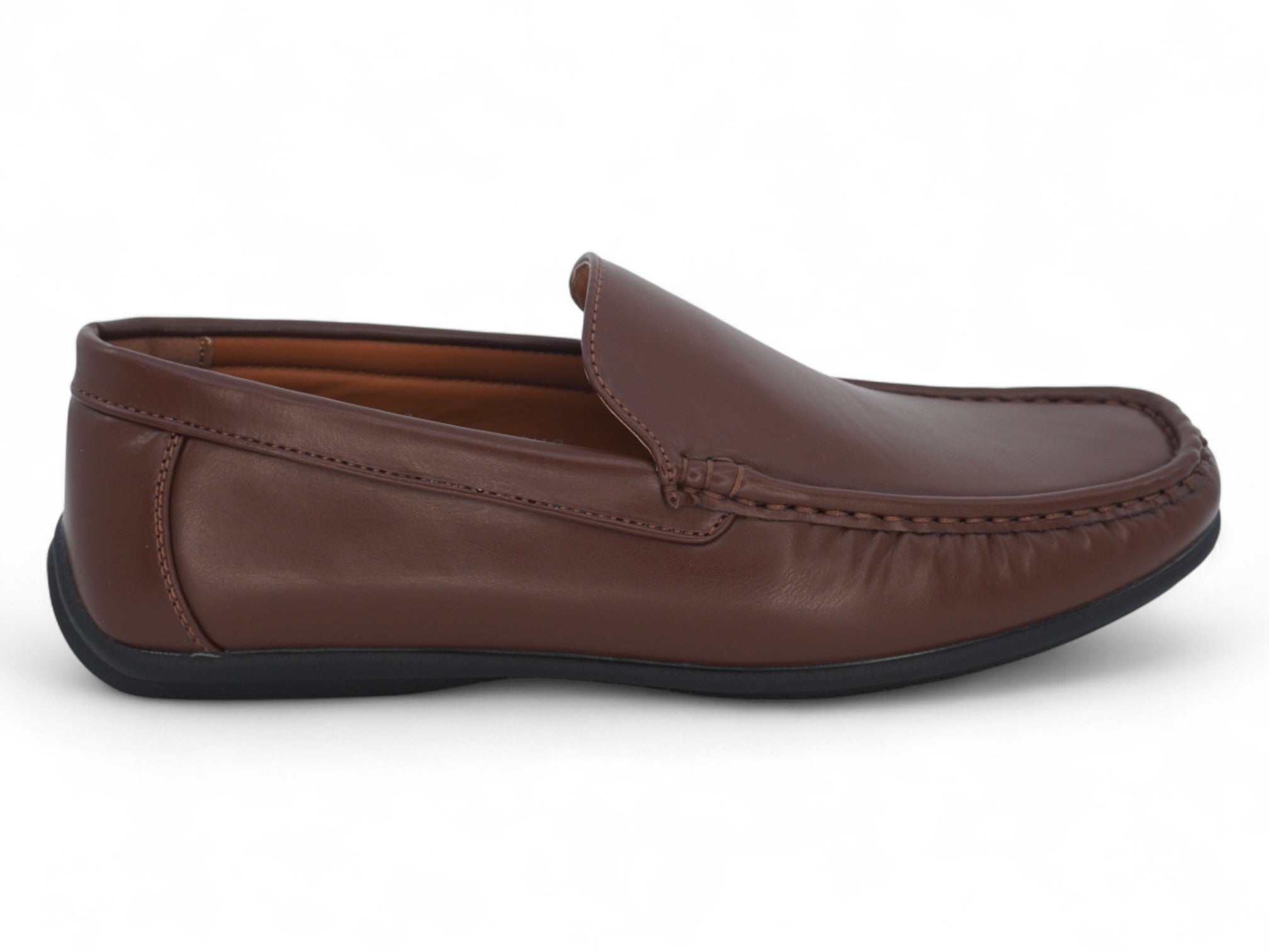 Men's Walnut Brown Plain Toe Moccasin
