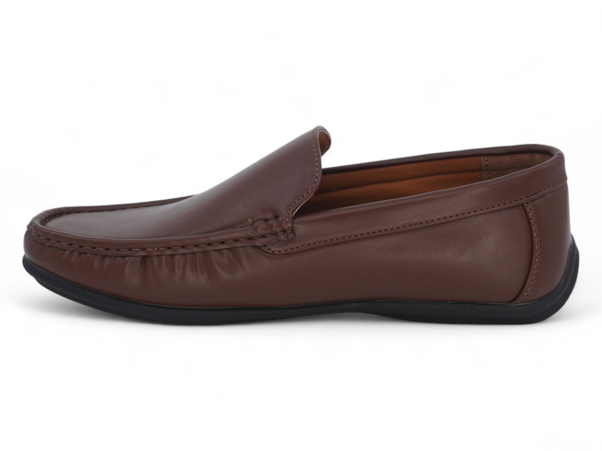 Men's Walnut Brown Plain Toe Moccasin