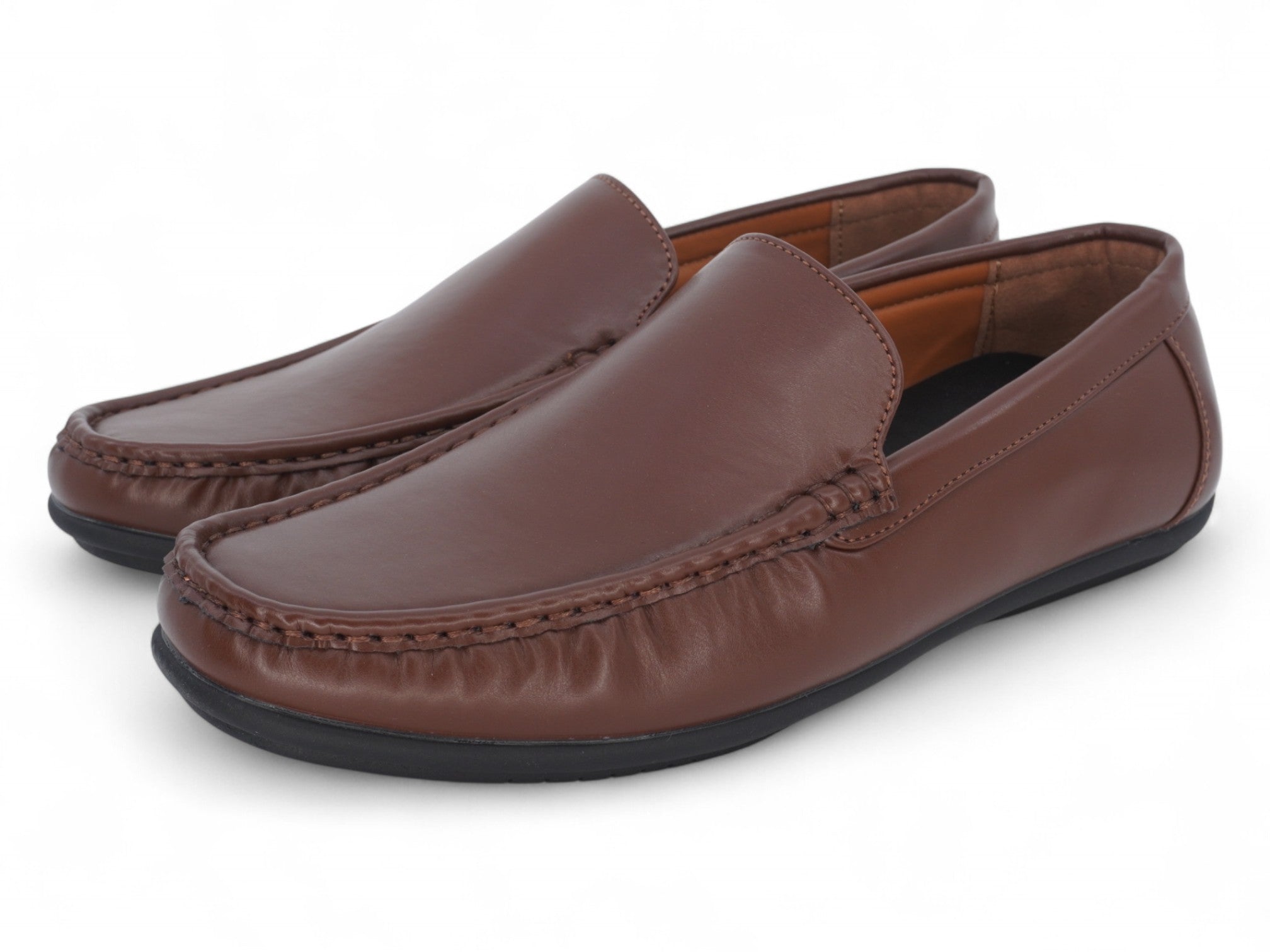 Men's Walnut Brown Plain Toe Moccasin