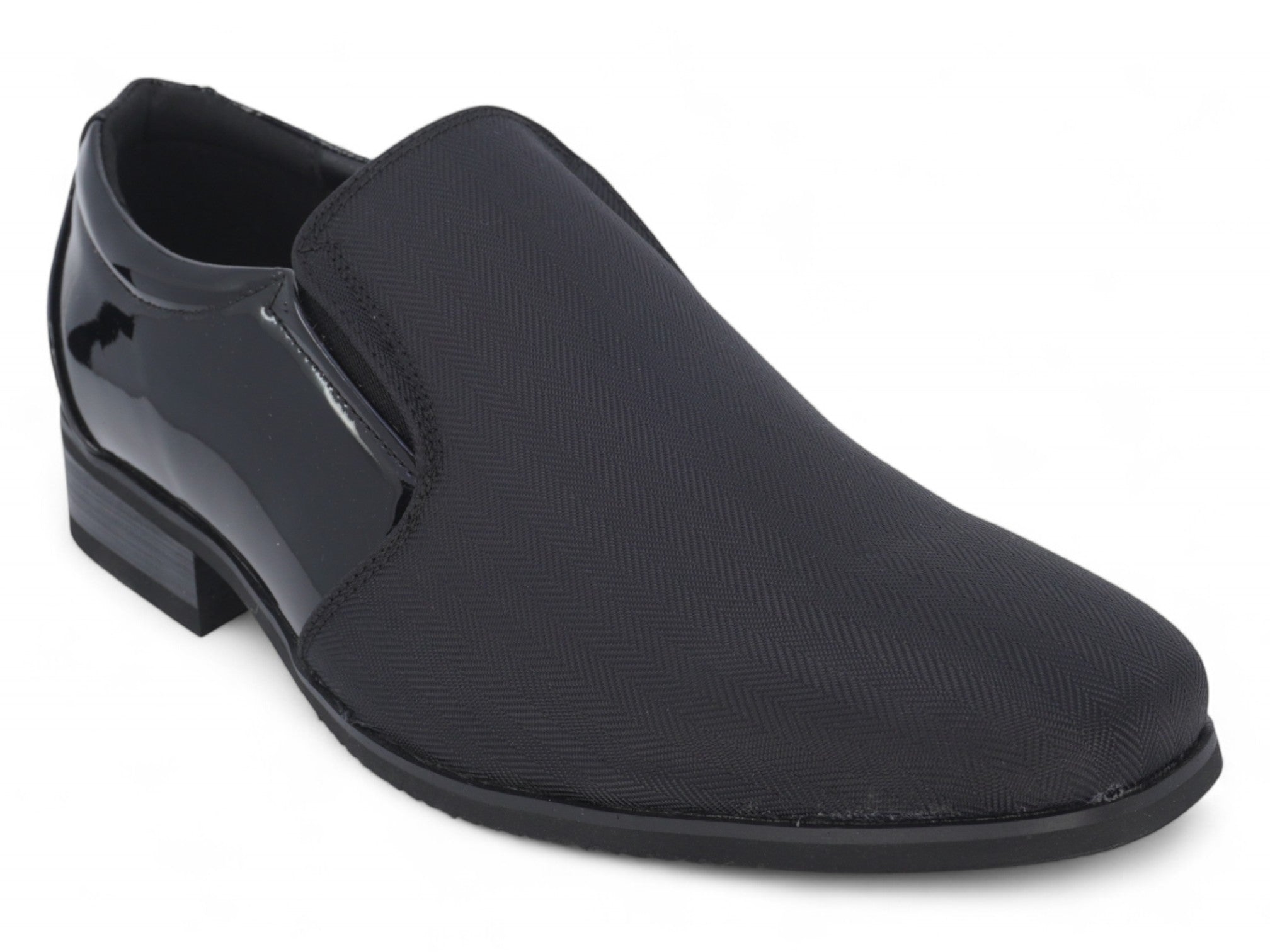 Men's Black Vincent Mixed Step-In Dress Shoe