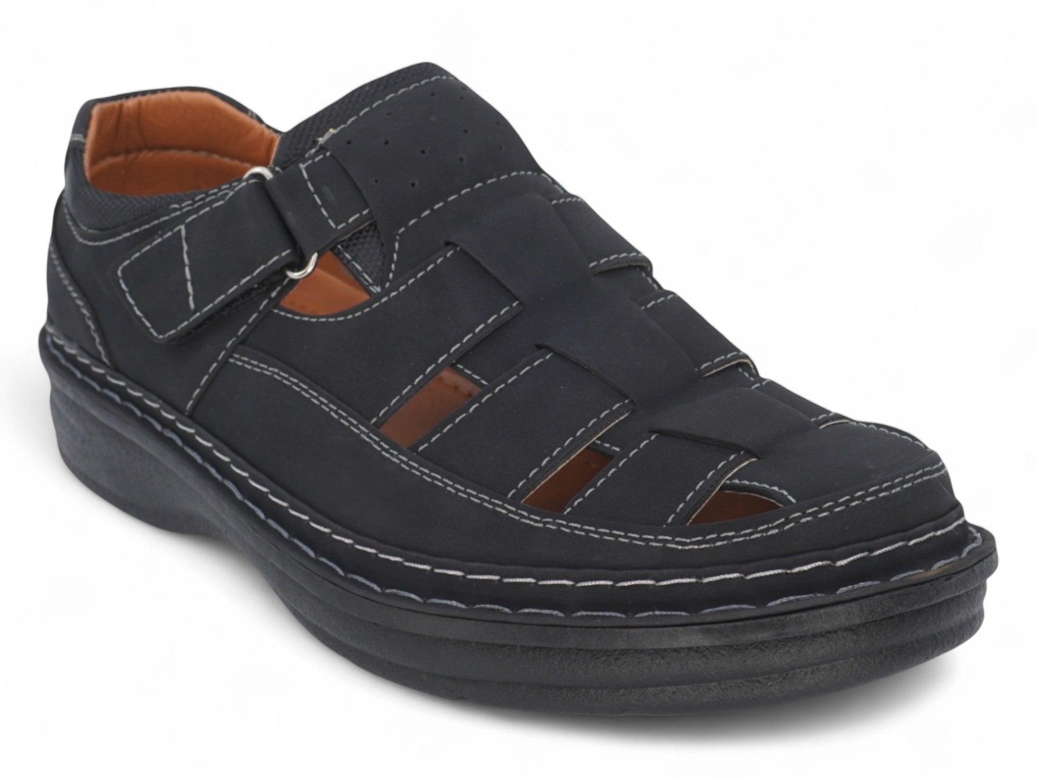 Men's Black Fisherman Sandal