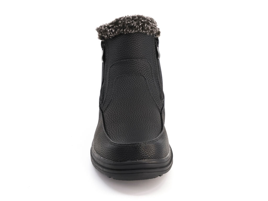 Men's Black Fur Lined Zipper Boot