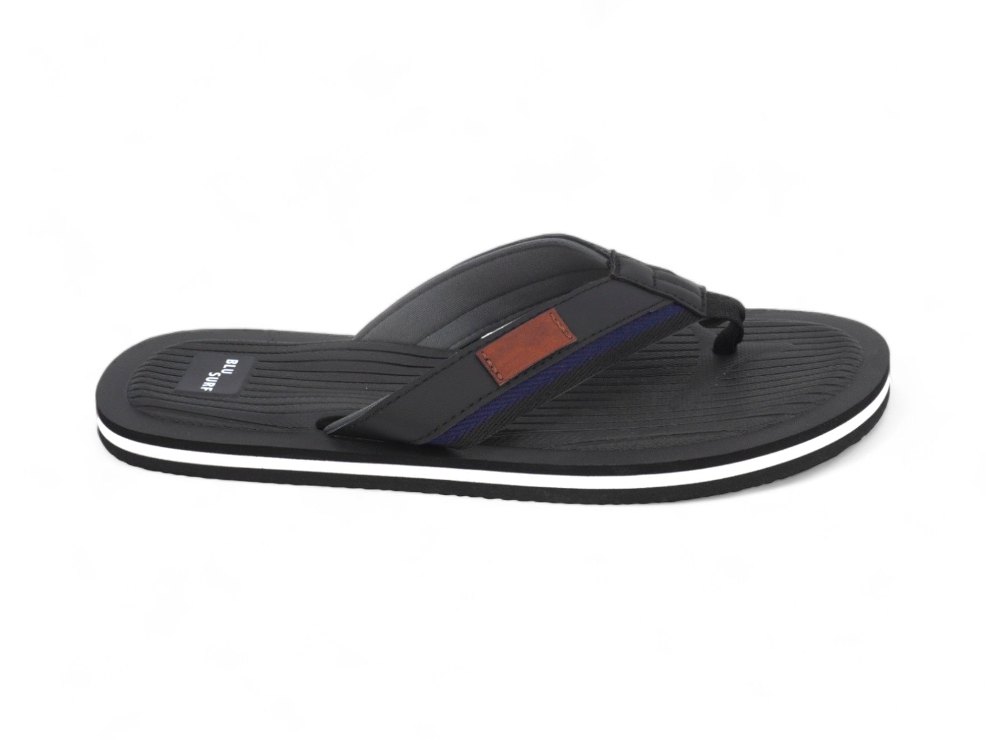 Men's Black Textured Flip Flop