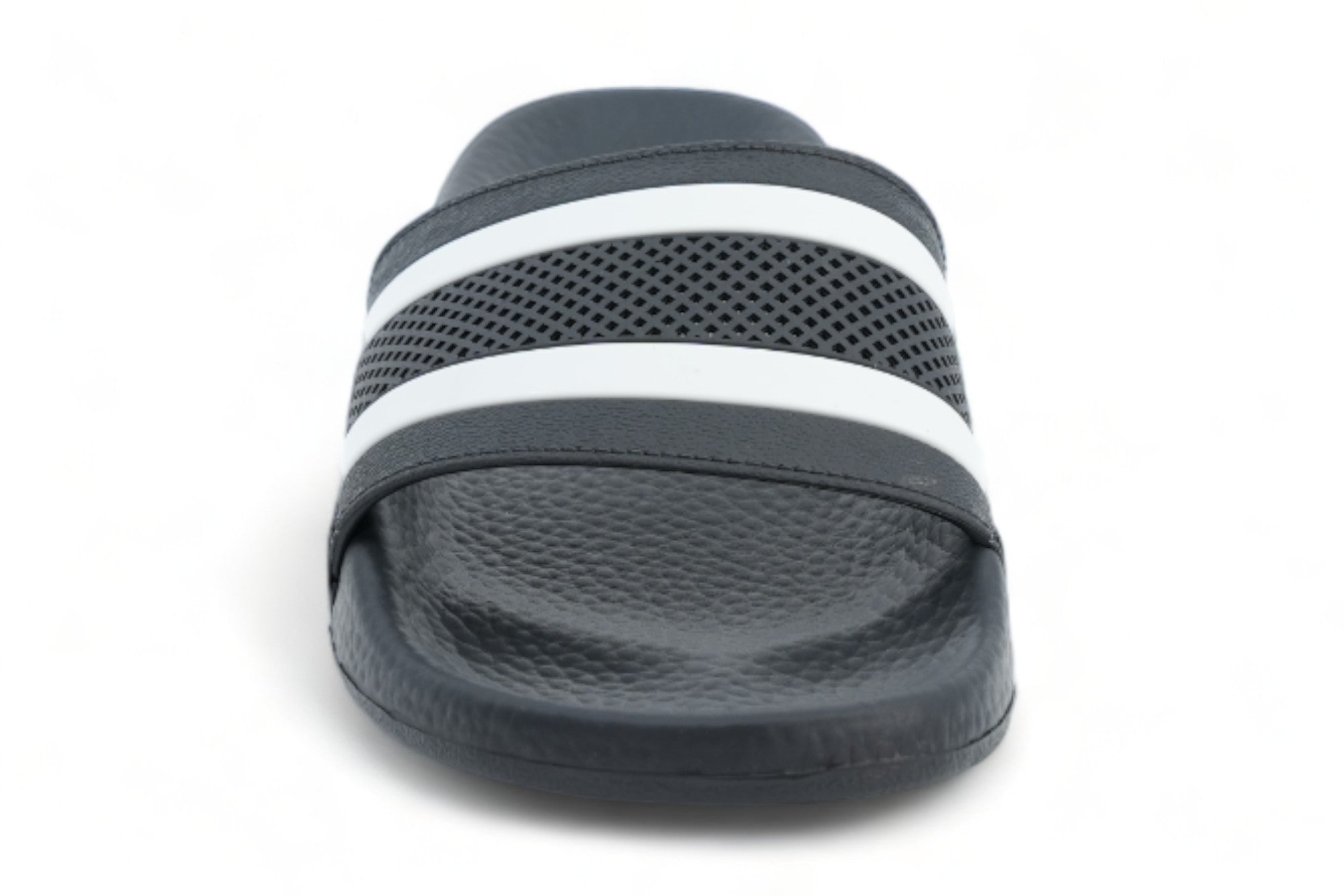 Men's Black White Stripe Slide