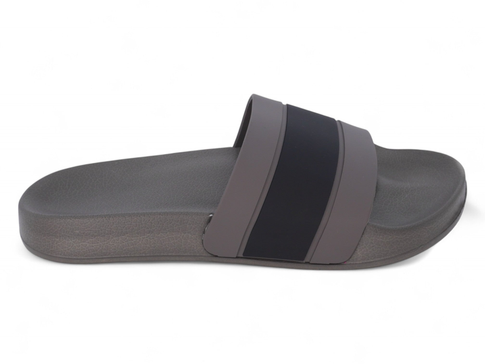 Men's Gray Black Slides