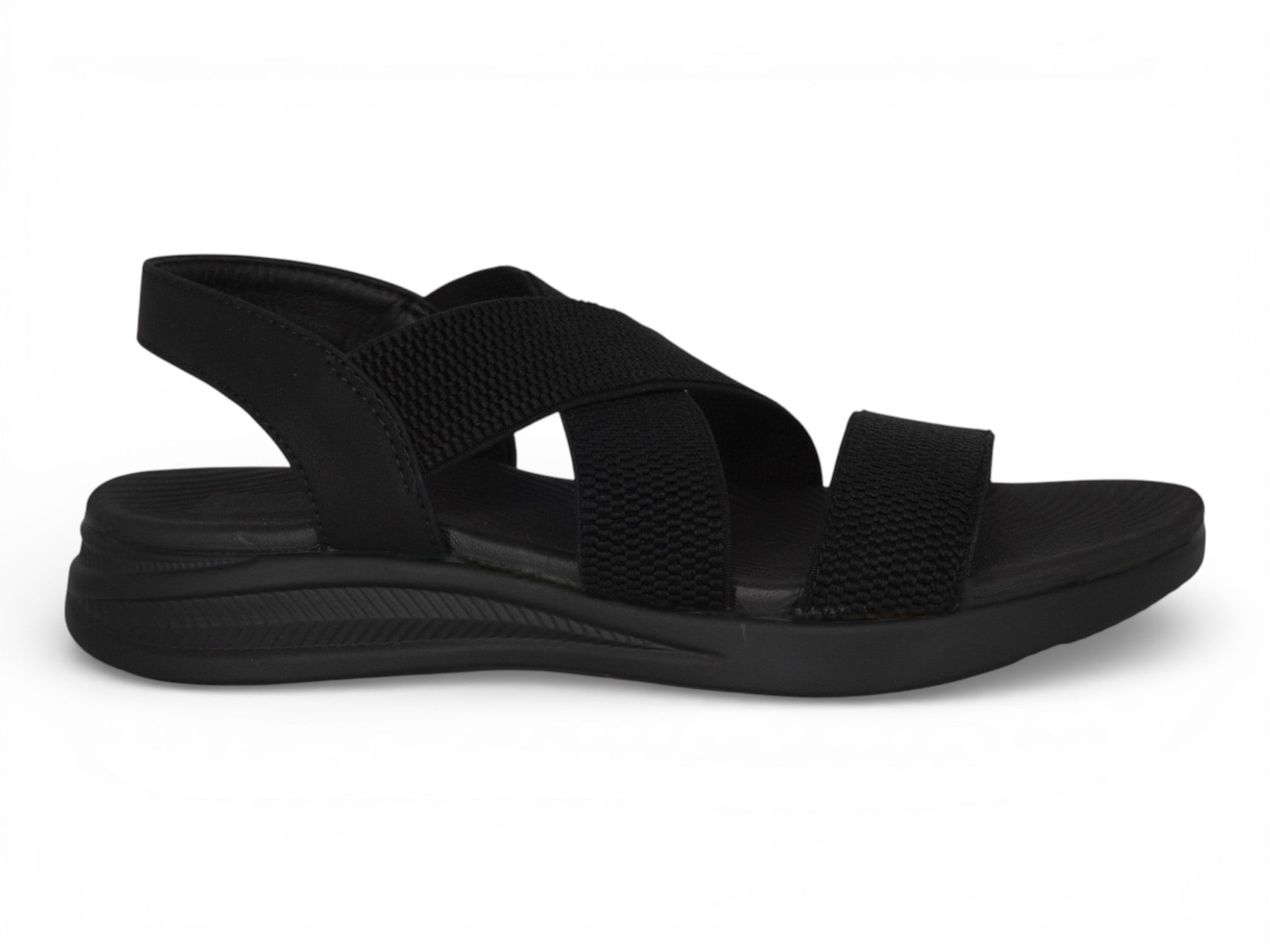 Women's Black Elastic Athletic Sandal