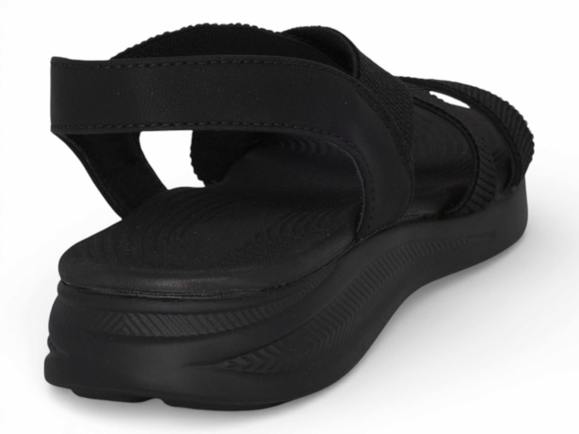Women's Black Elastic Athletic Sandal