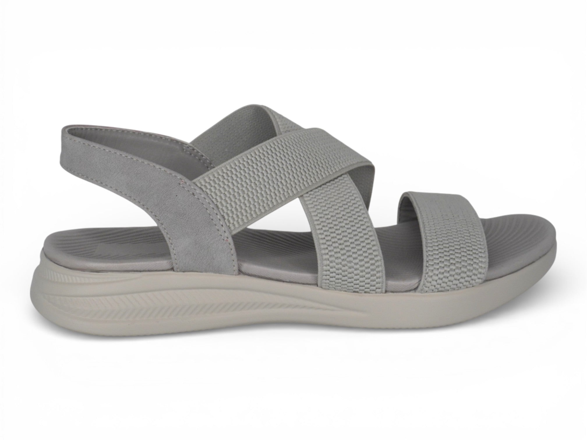 Women's Gray Elastic Athletic Sandal