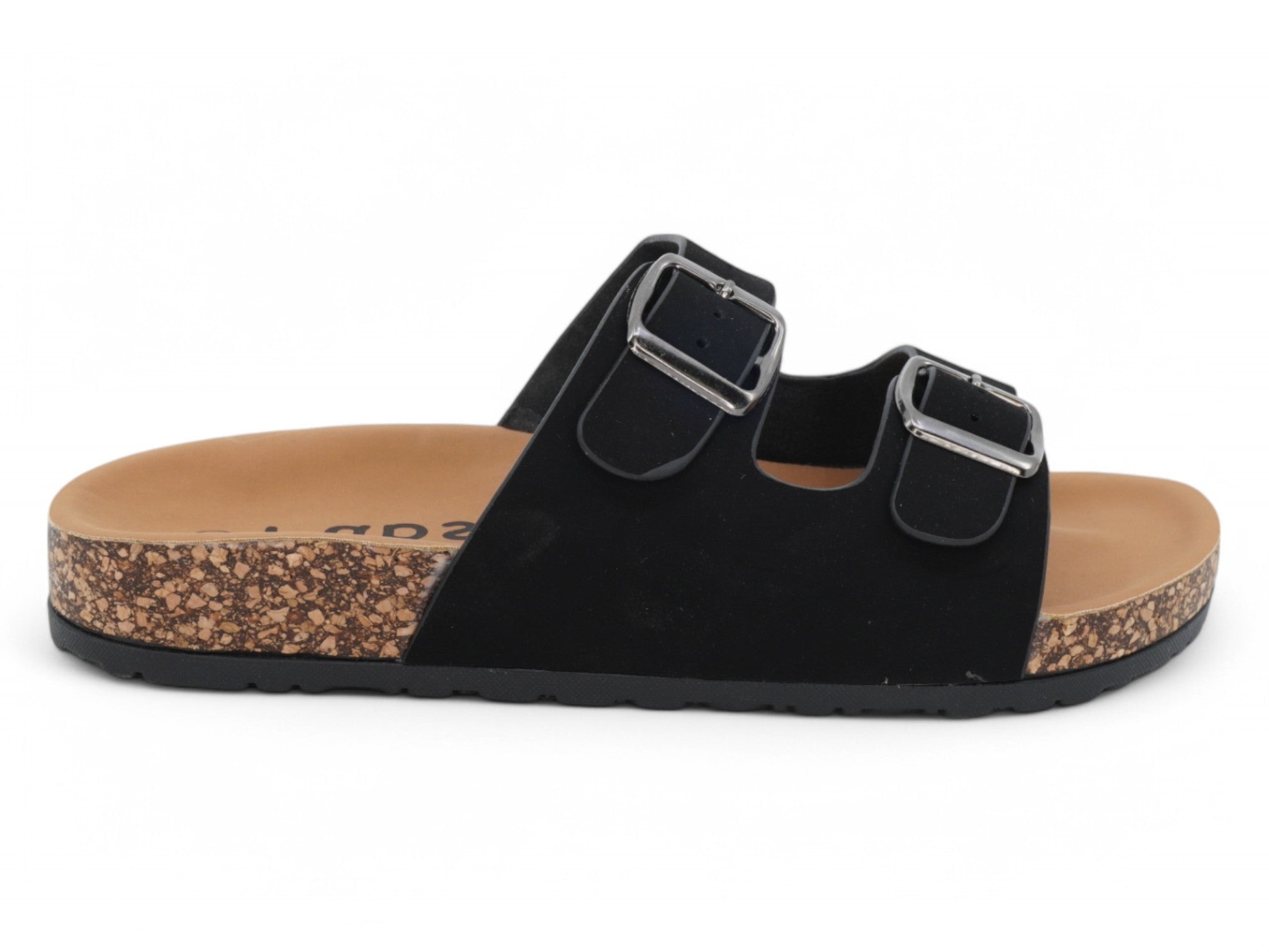 Women's Black Faux Suede Keisha Sandal