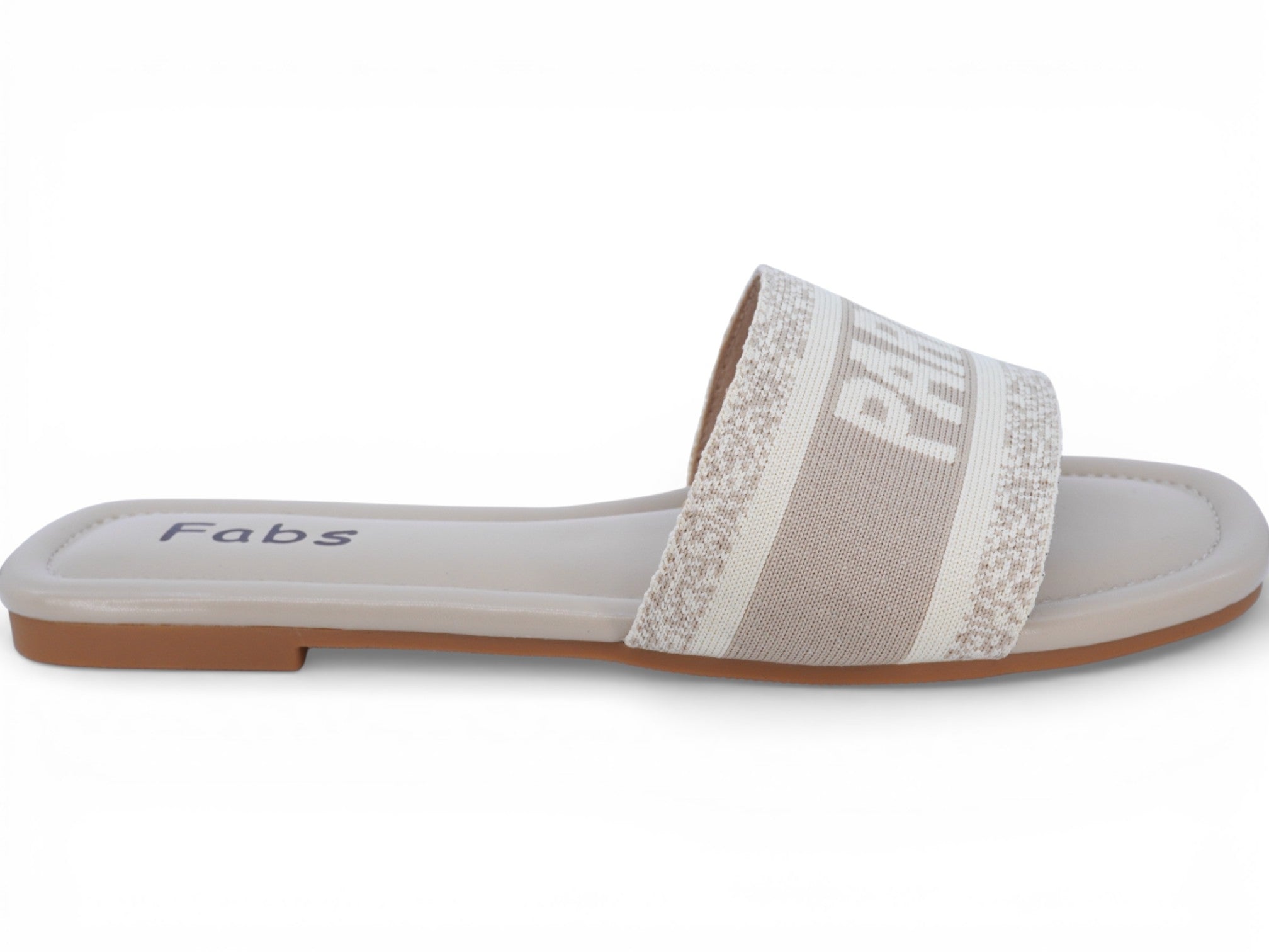Women's Beige & Ivory Elastic Paris Flat Sandal