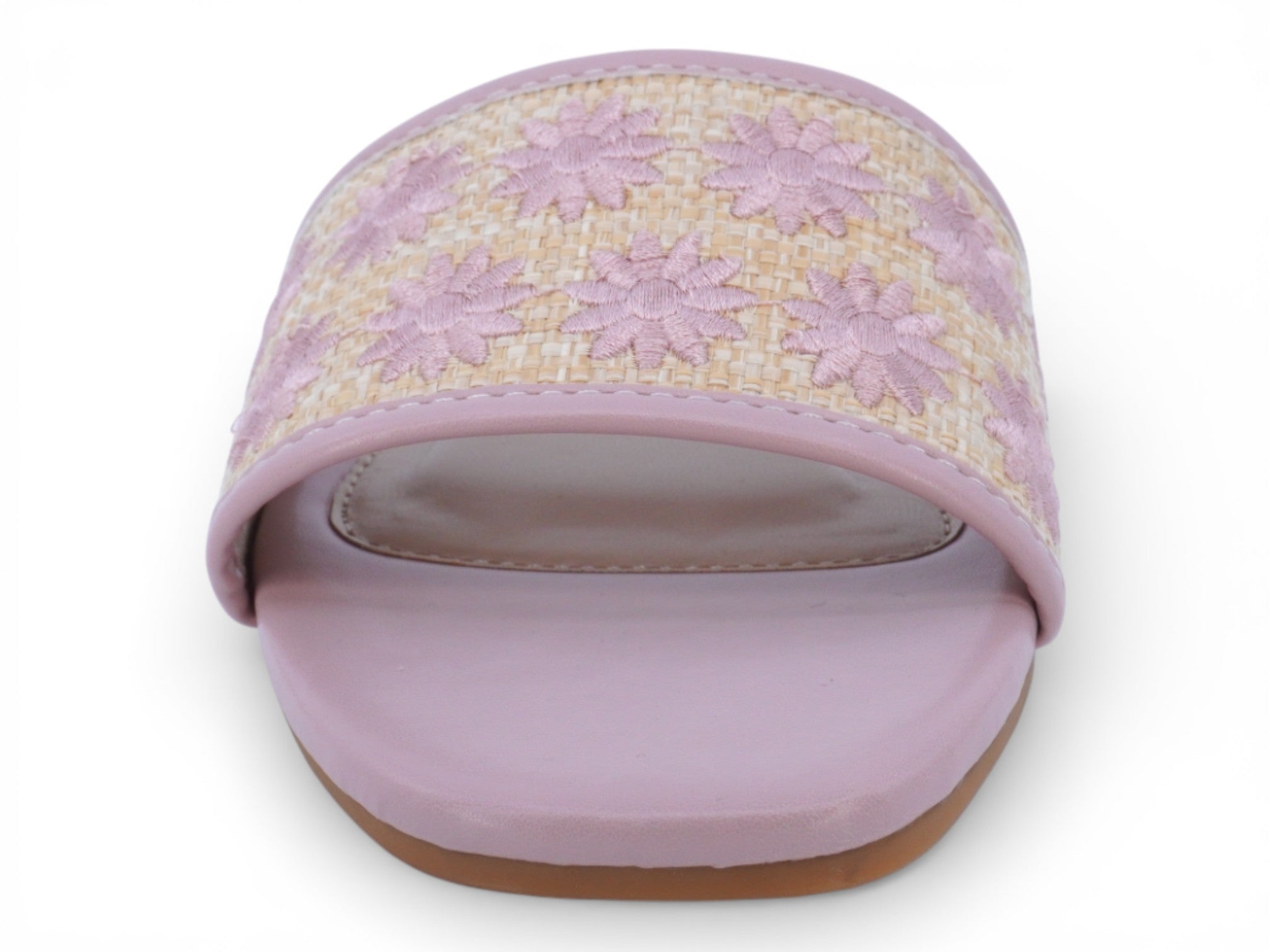 Women's Nude Floral Raffia Sandal