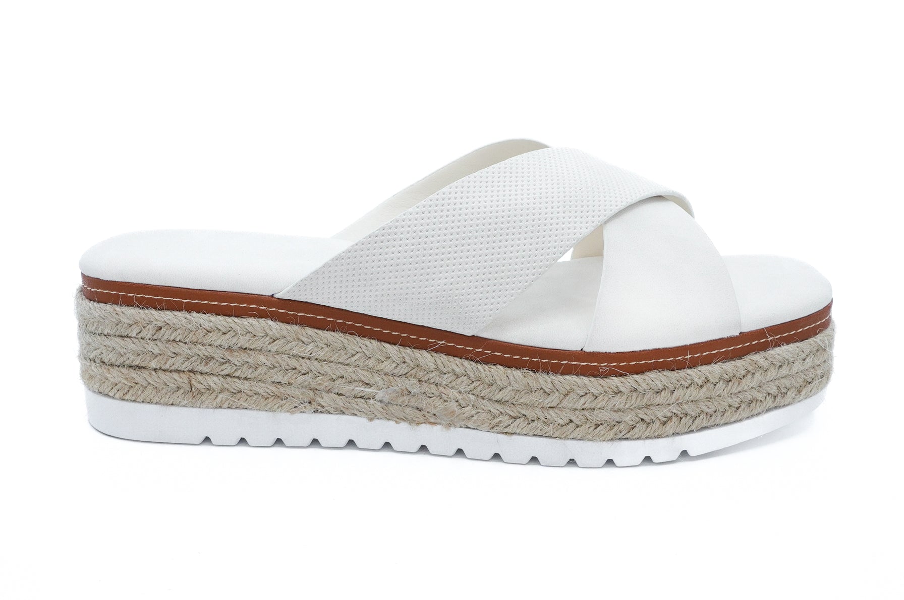 Women's White Paisley Wedge