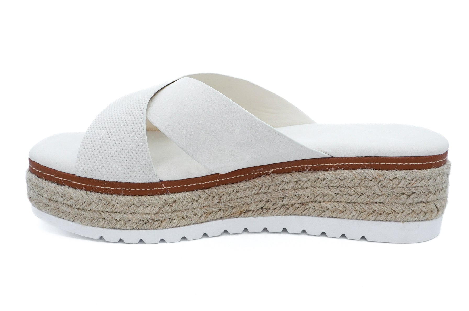 Women's White Paisley Wedge