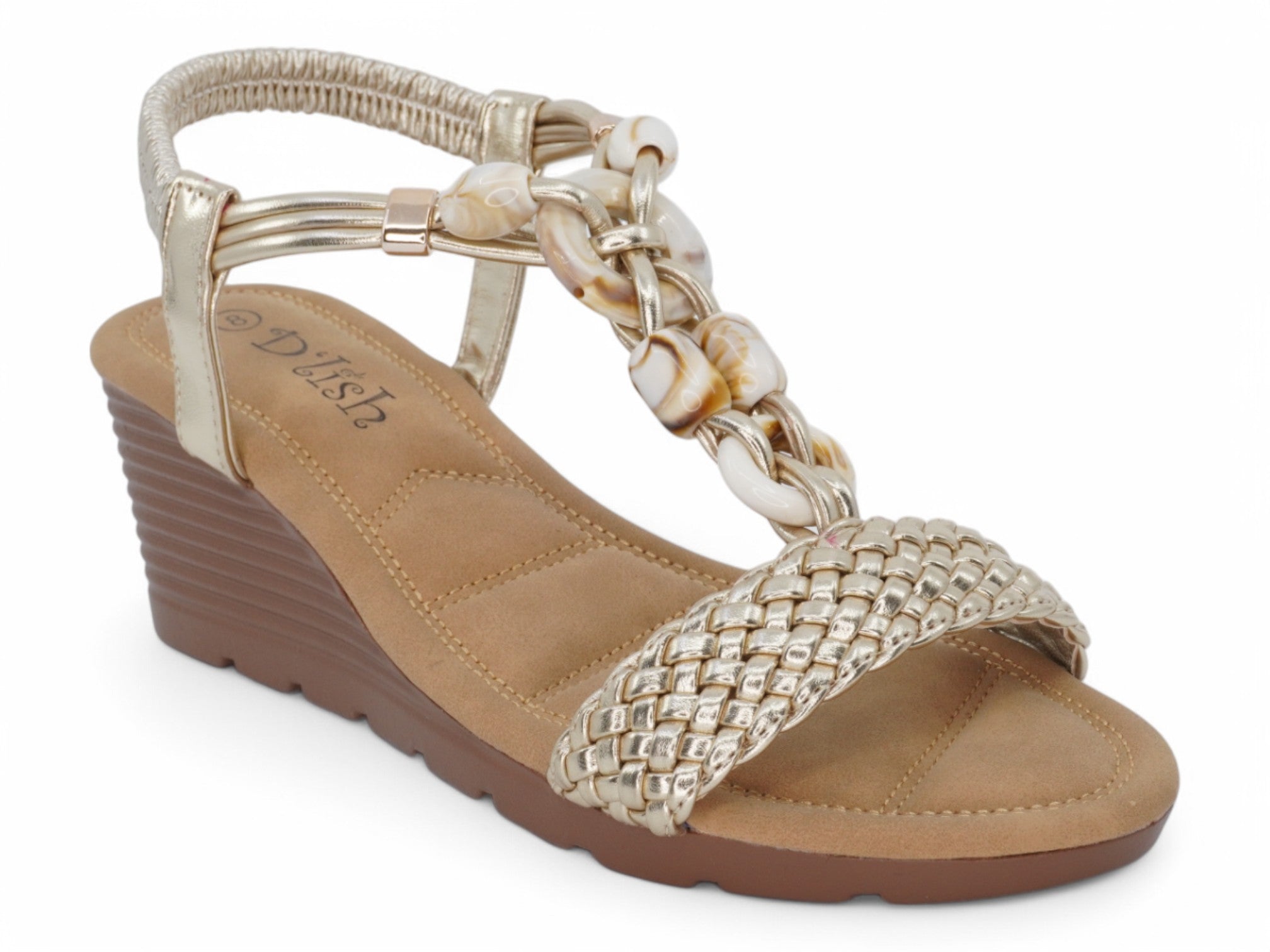 Women's Gold Shell Wedge