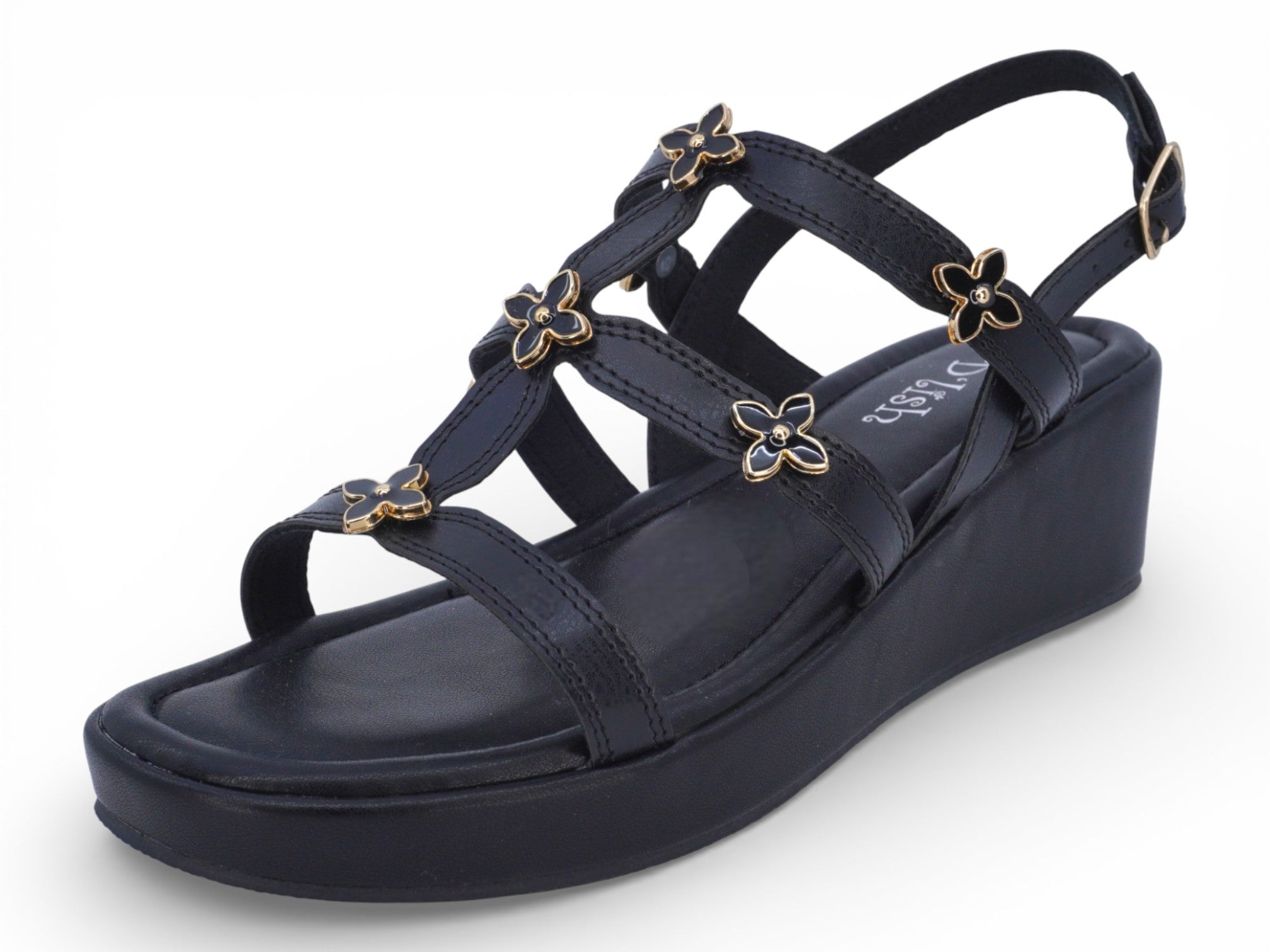 Women's Black Dolores Gladiator Wedge