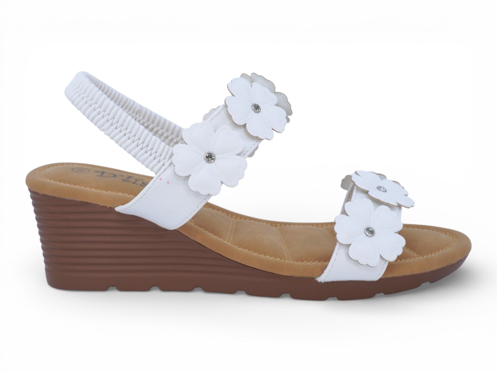 Women's White Marigold Wedge