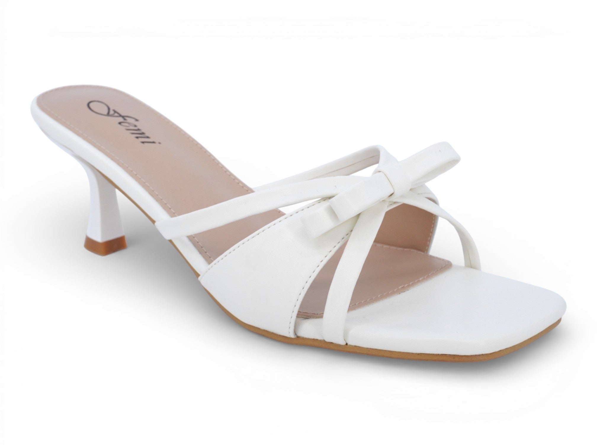 Women's White Poppy Kitten Heel