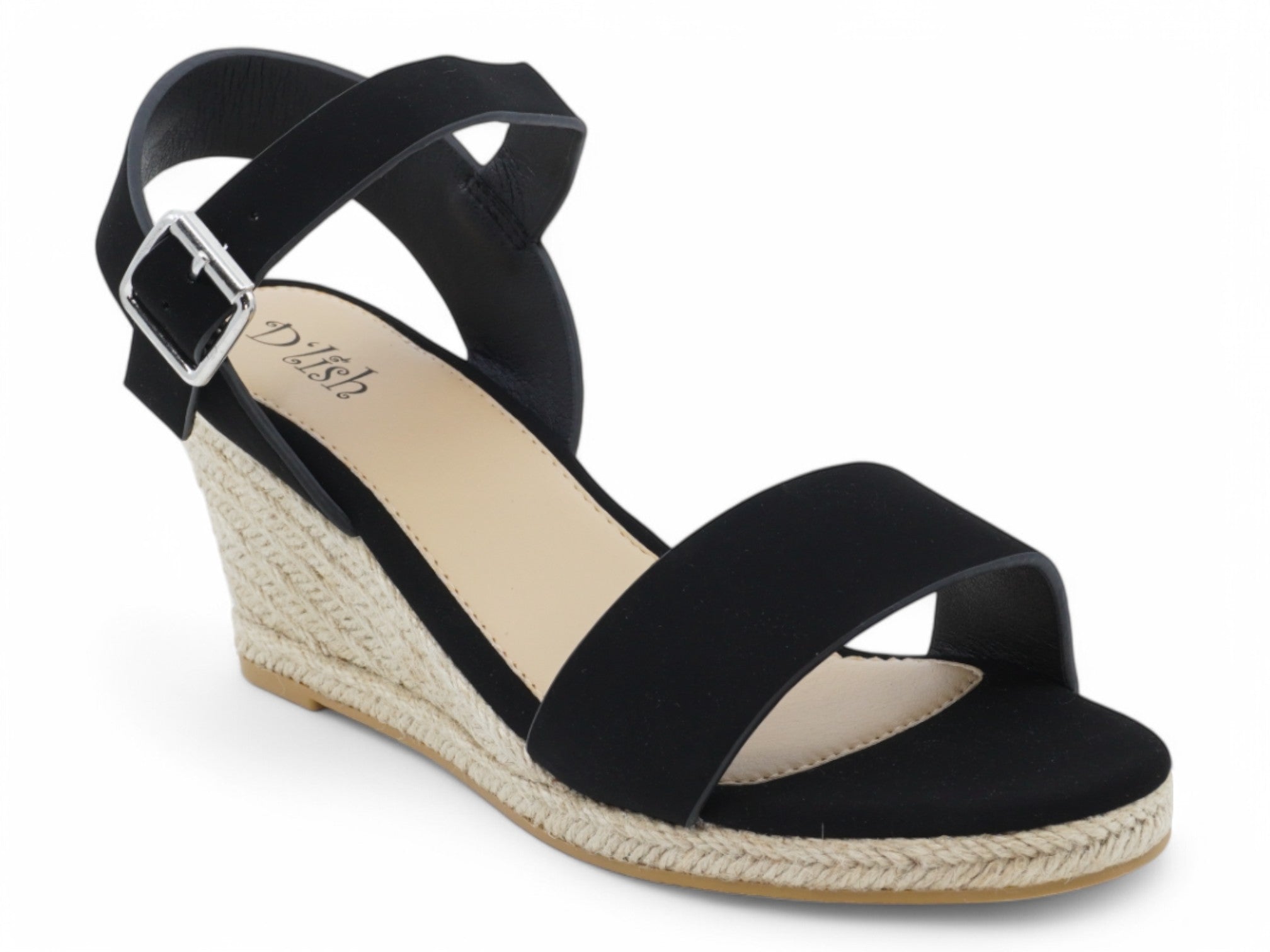 Women's Black Espadrille Wedge