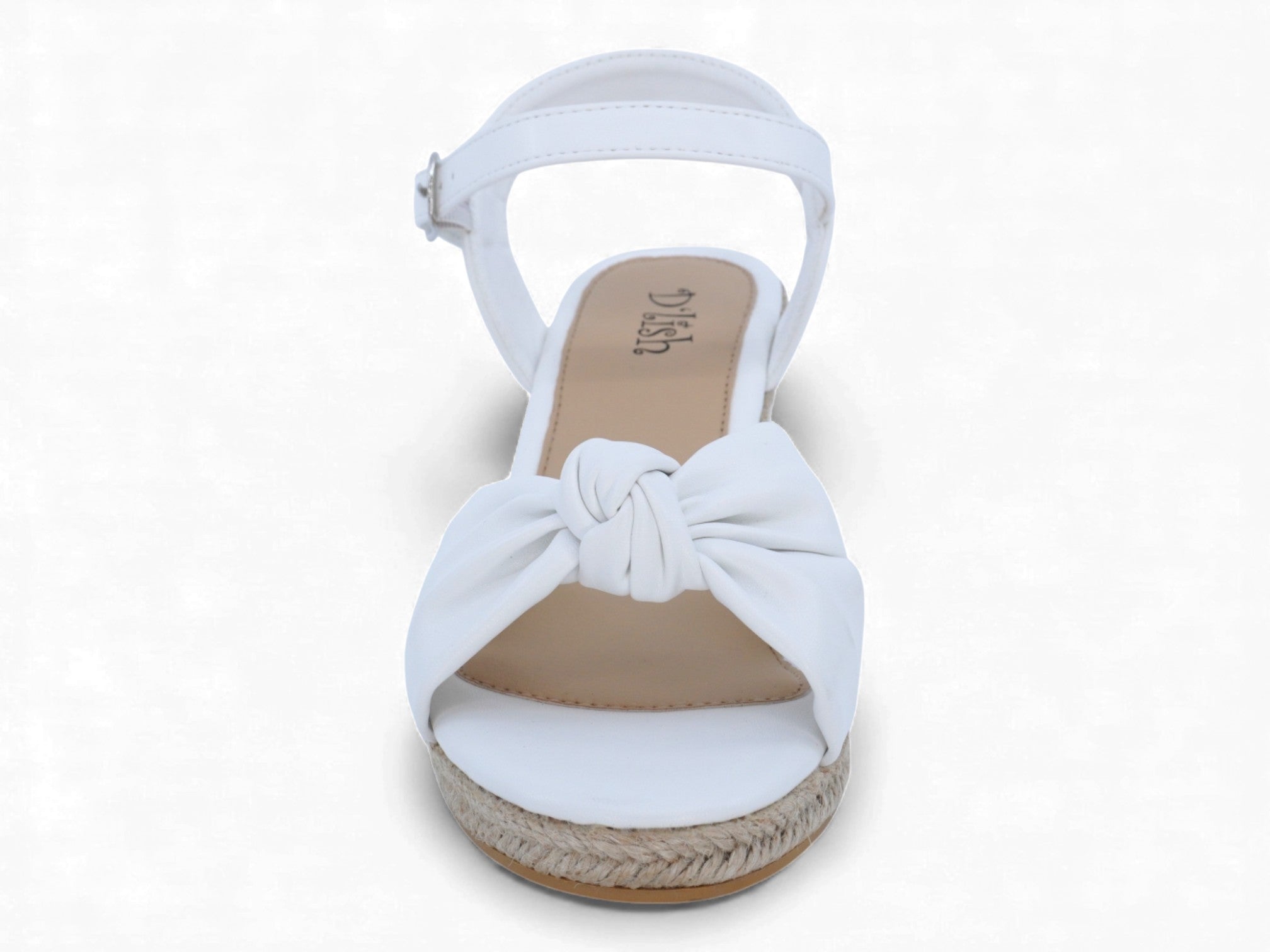 Women's White Knotted Espadrille Wedge