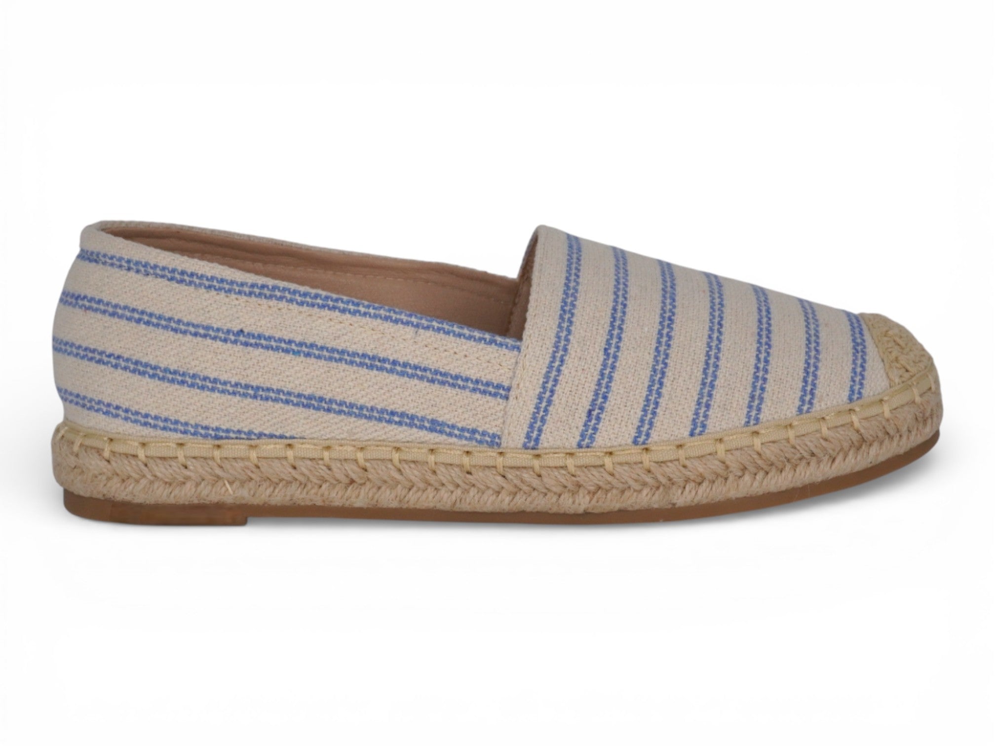 Women's Blue Striped Canvas Espadrille
