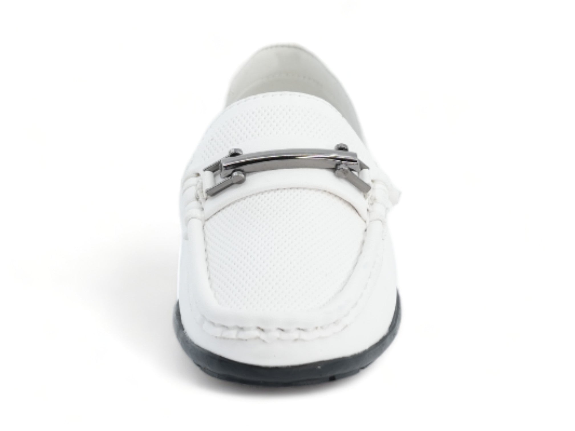 Boys' White Moccasin Slip On