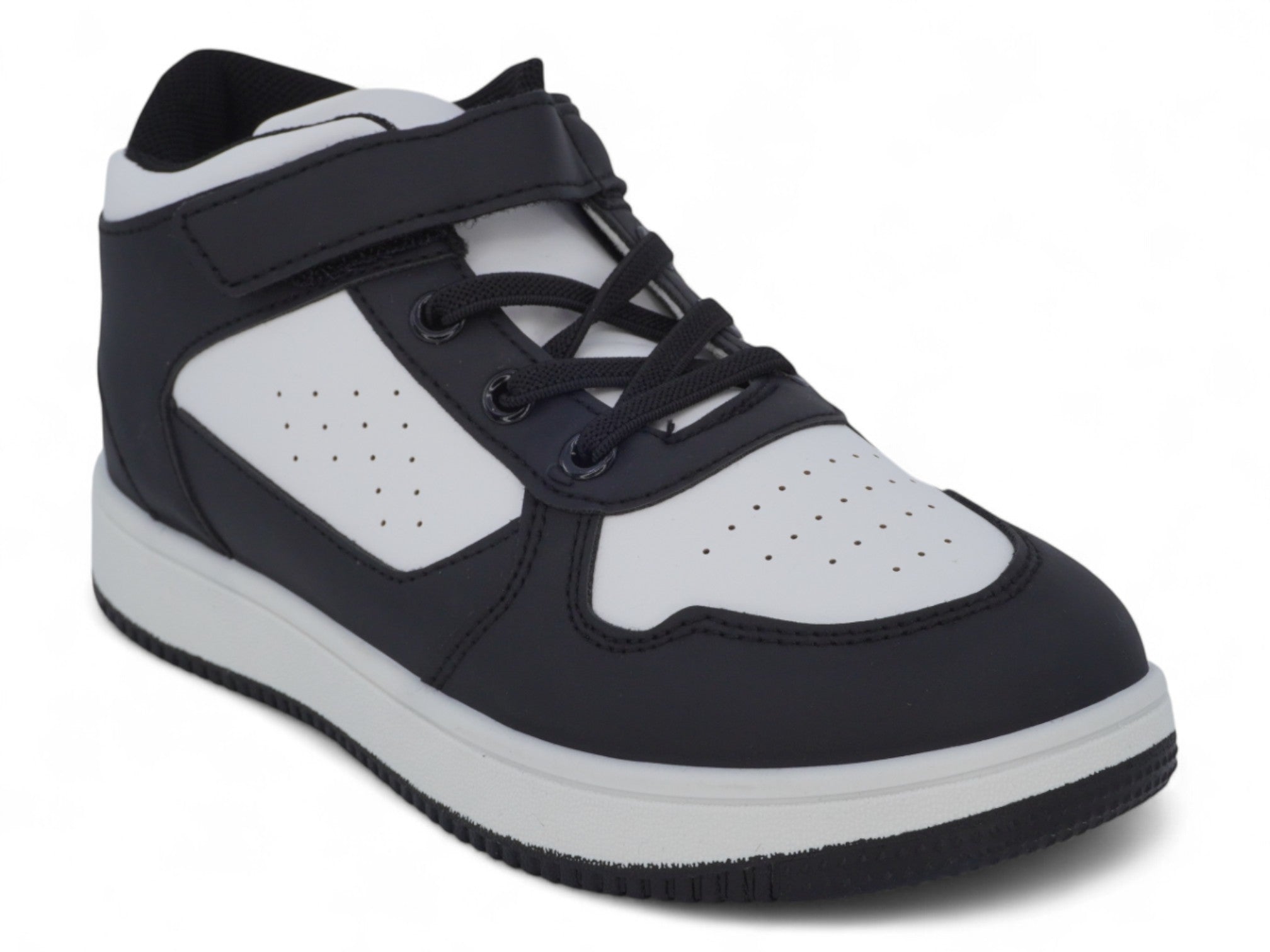 Toddler Black & White Mid Top Sneaker 2.0