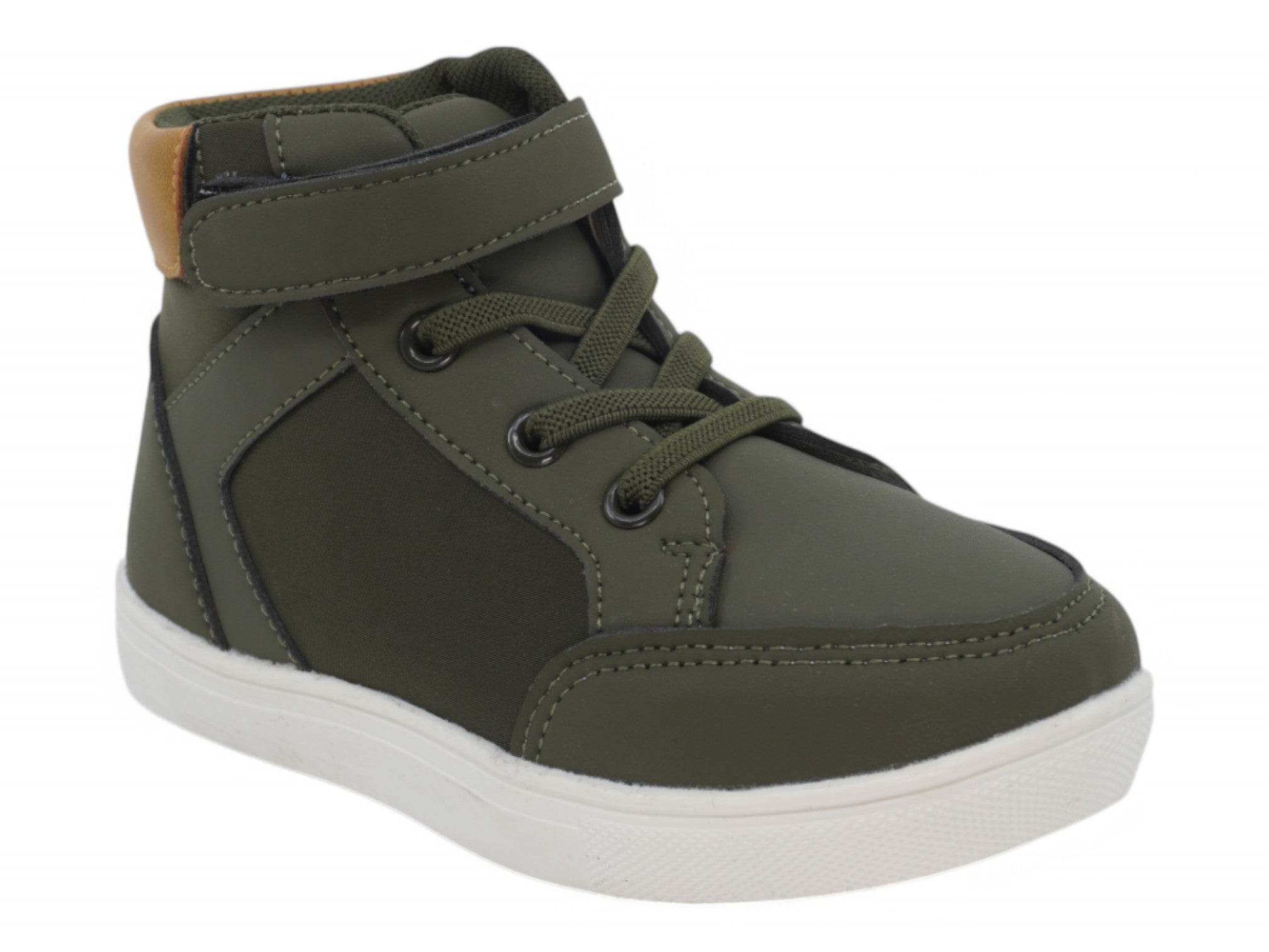 Toddler Olive & Beige High Top Sneaker