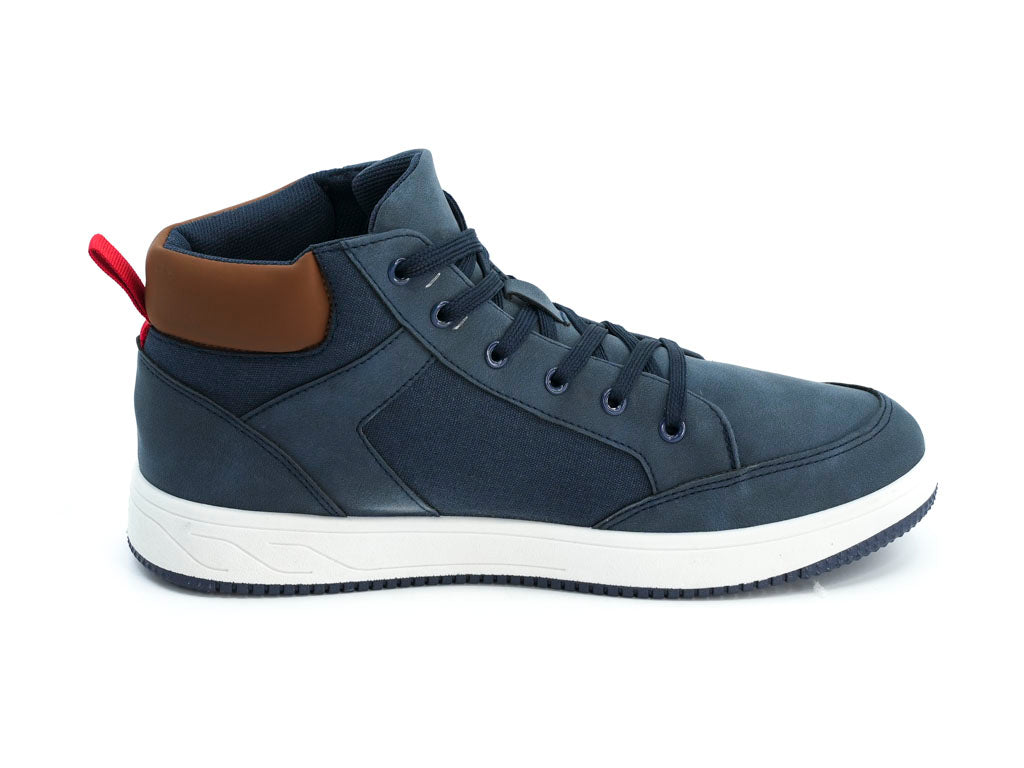 Boys' Navy & Tan High Top Sneaker
