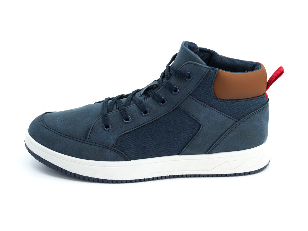 Boys' Navy & Tan High Top Sneaker