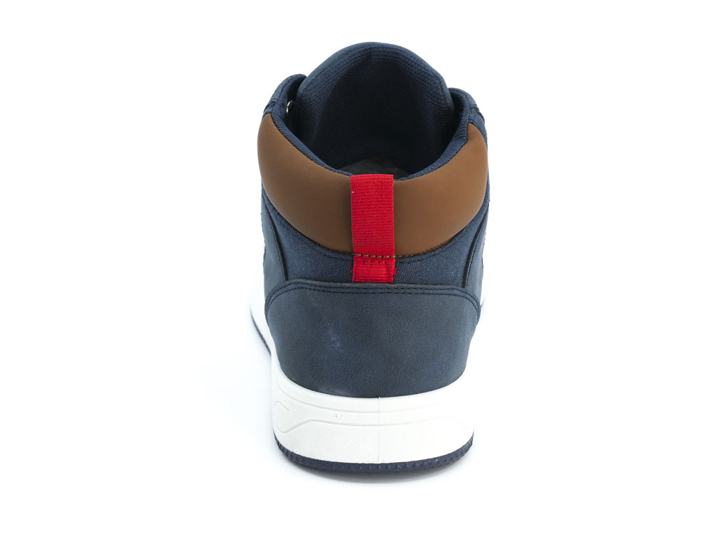 Boys' Navy & Tan High Top Sneaker