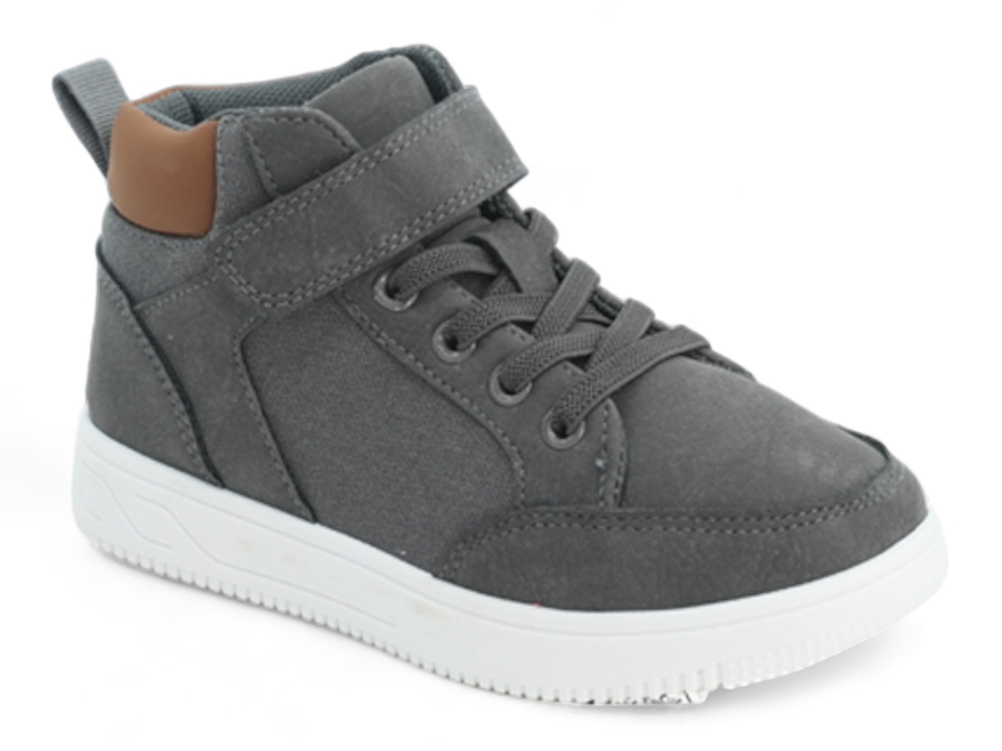 Boys' Gray & Tan High Top Sneaker