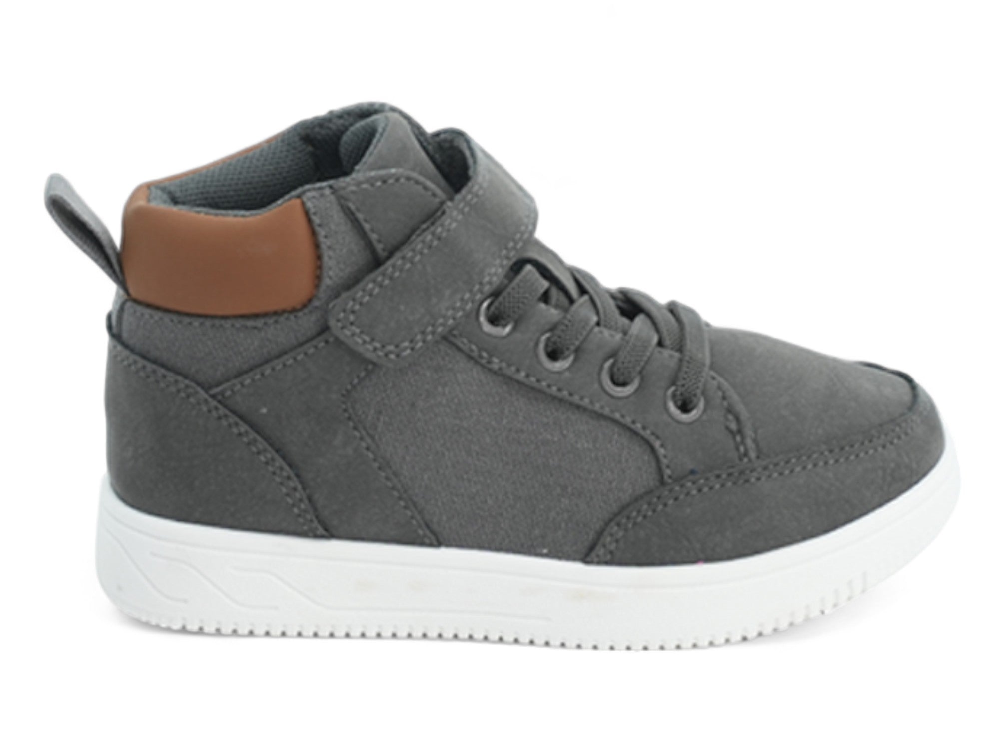 Boys' Gray & Tan High Top Sneaker