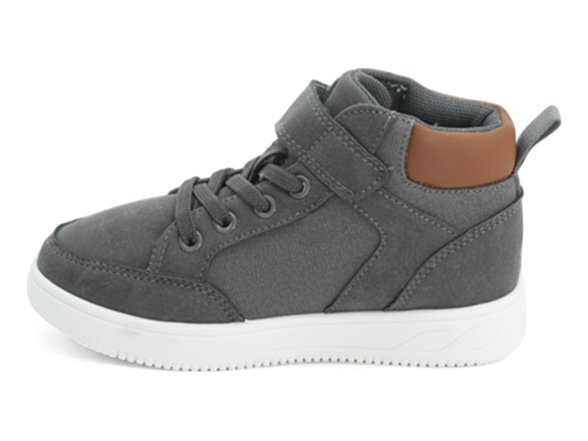 Boys' Gray & Tan High Top Sneaker