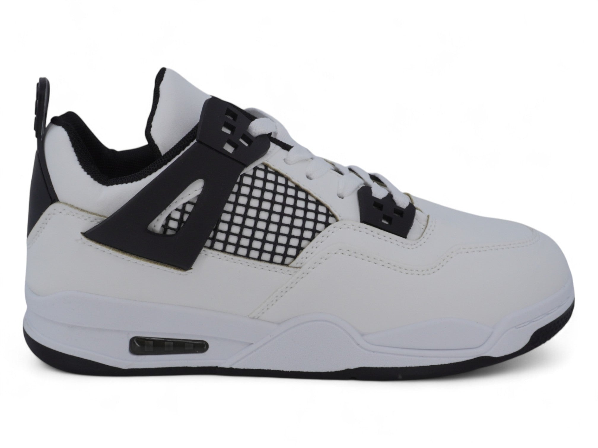 Boys' Black White Net Sneaker