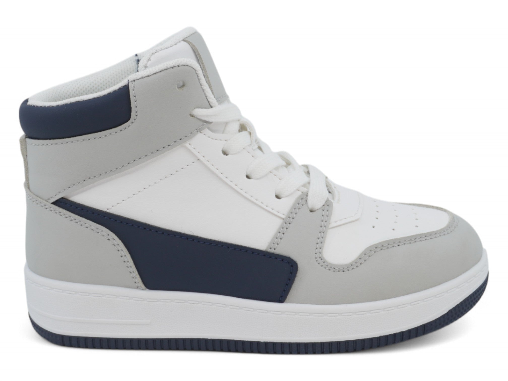 Boys' Navy & White High Top Sneaker