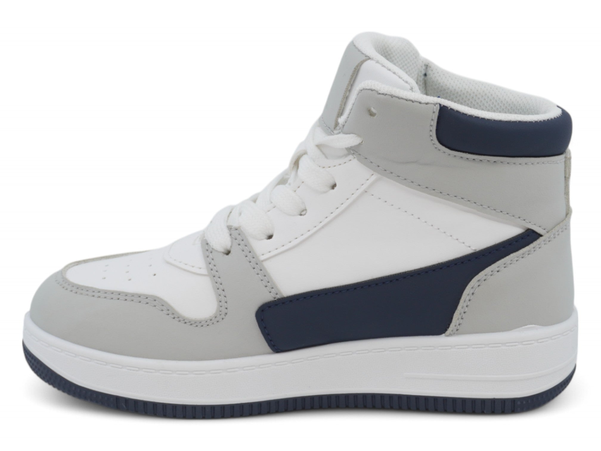 Boys' Navy & White High Top Sneaker