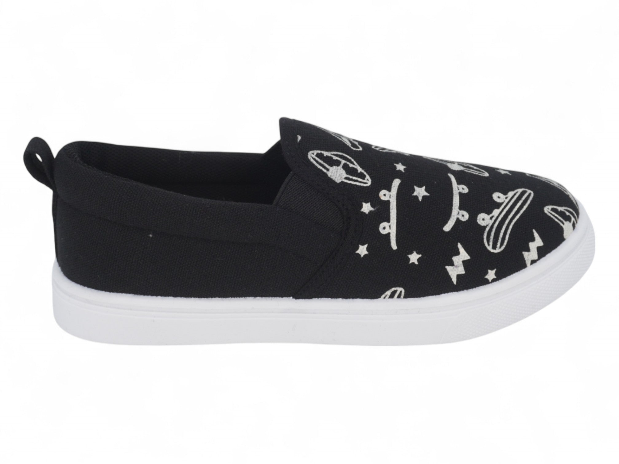 Boys' Black Skater Canvas Slip On