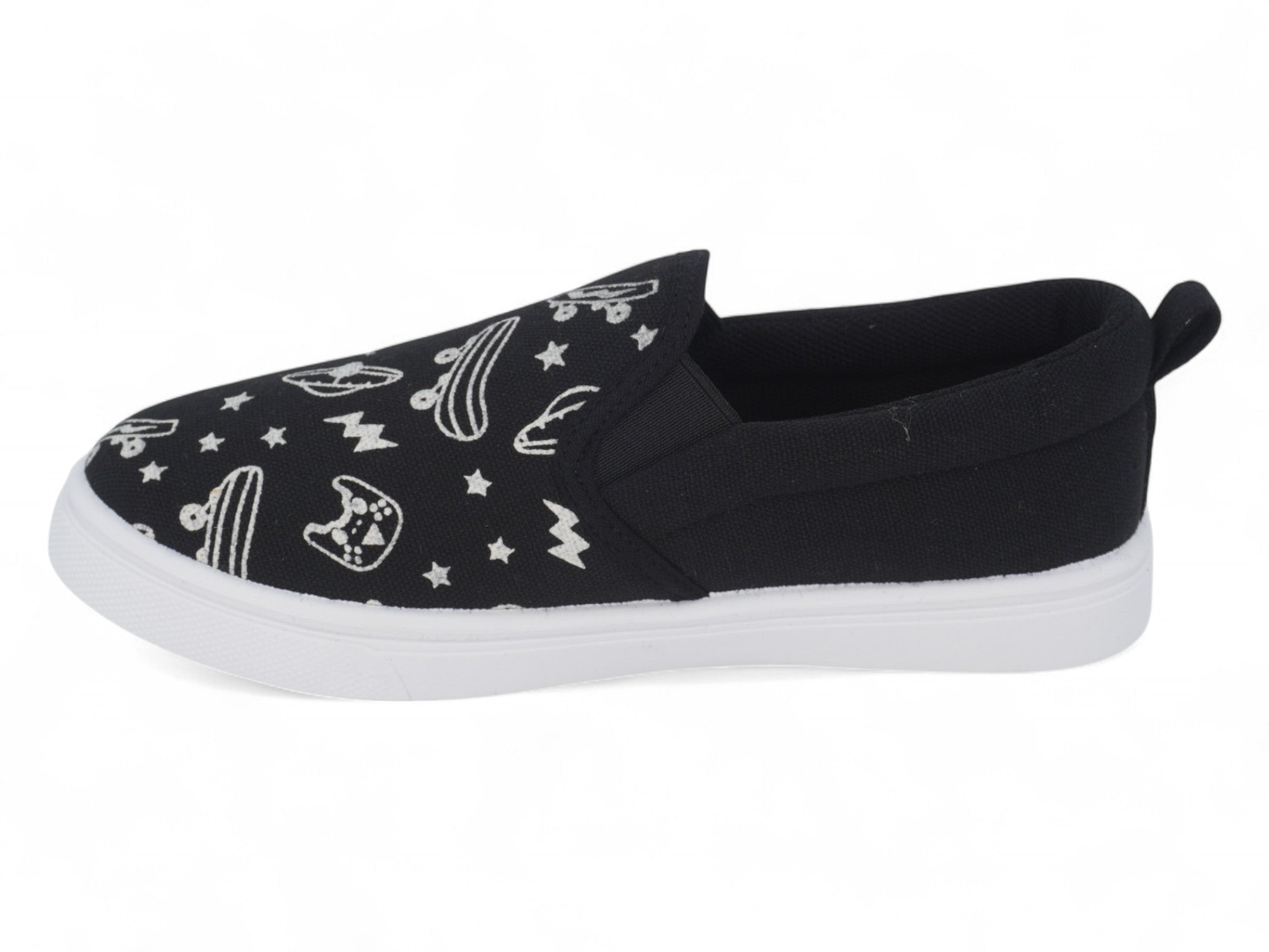 Boys' Black Skater Canvas Slip On