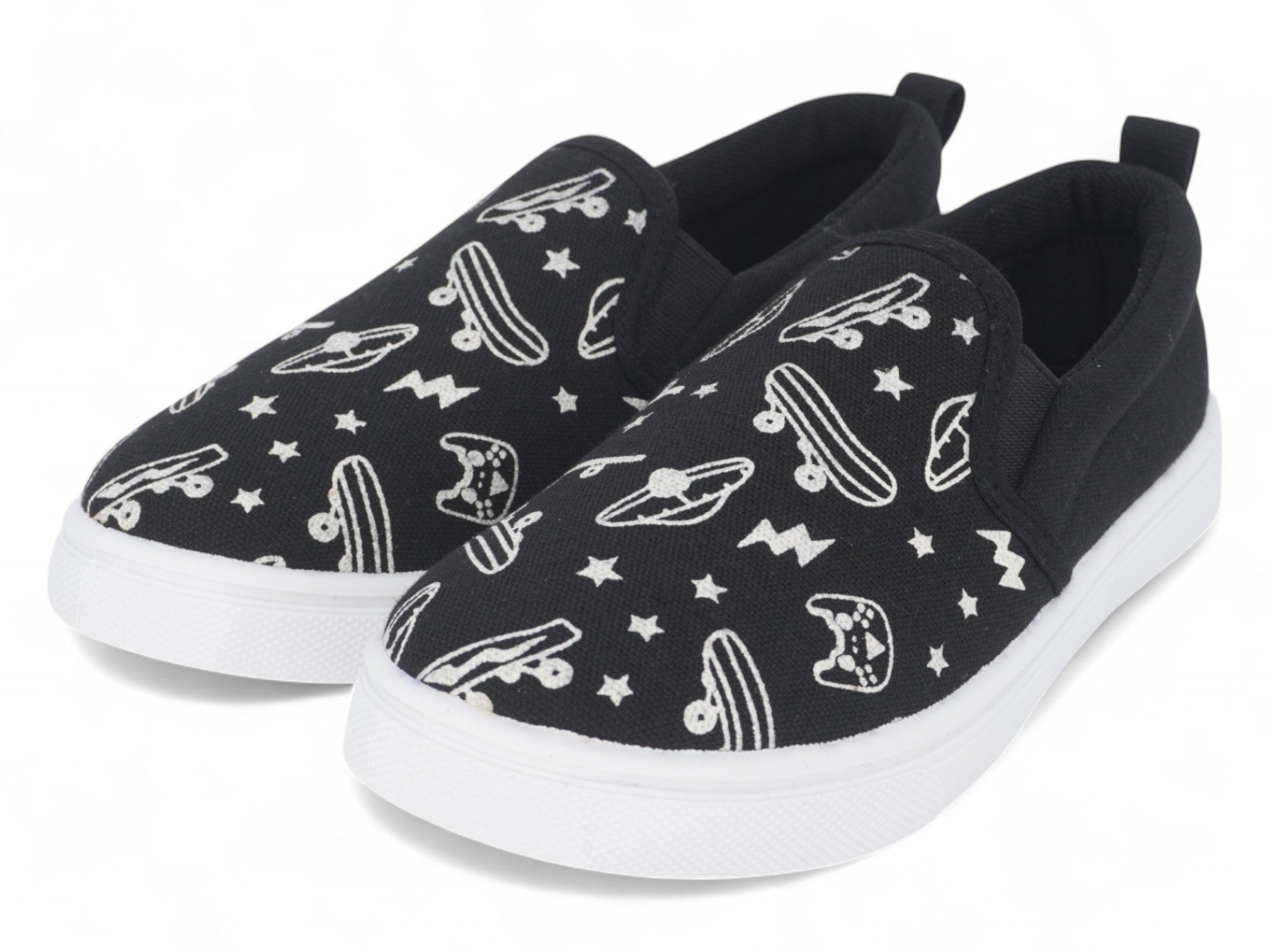 Boys' Black Skater Canvas Slip On