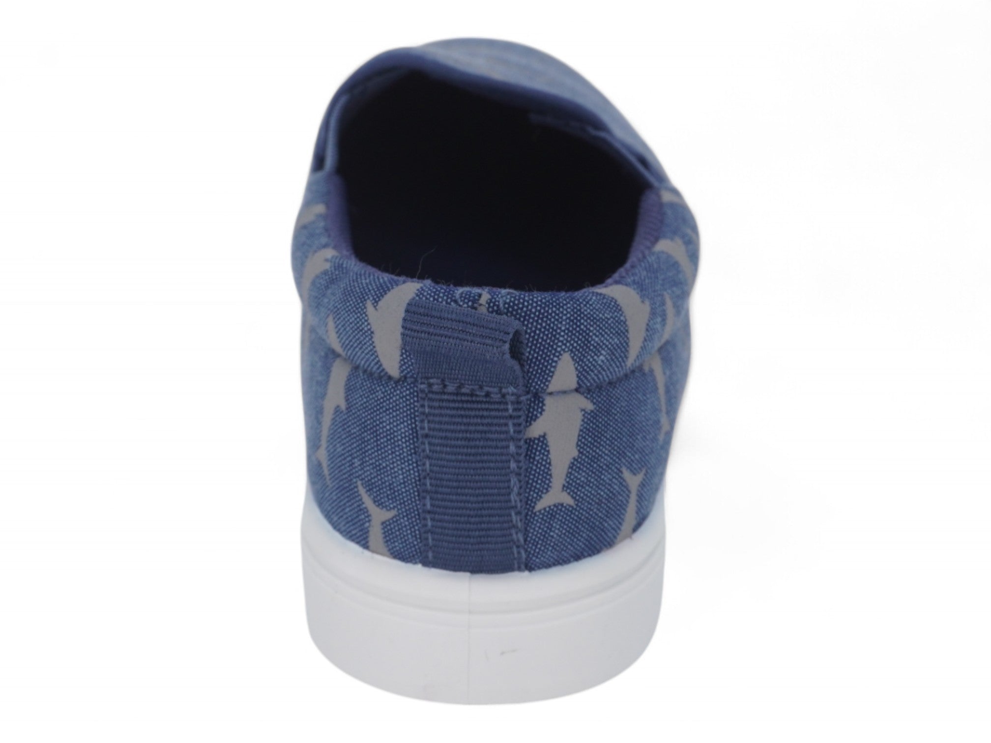 Boys' Blue Shark Canvas Slip On