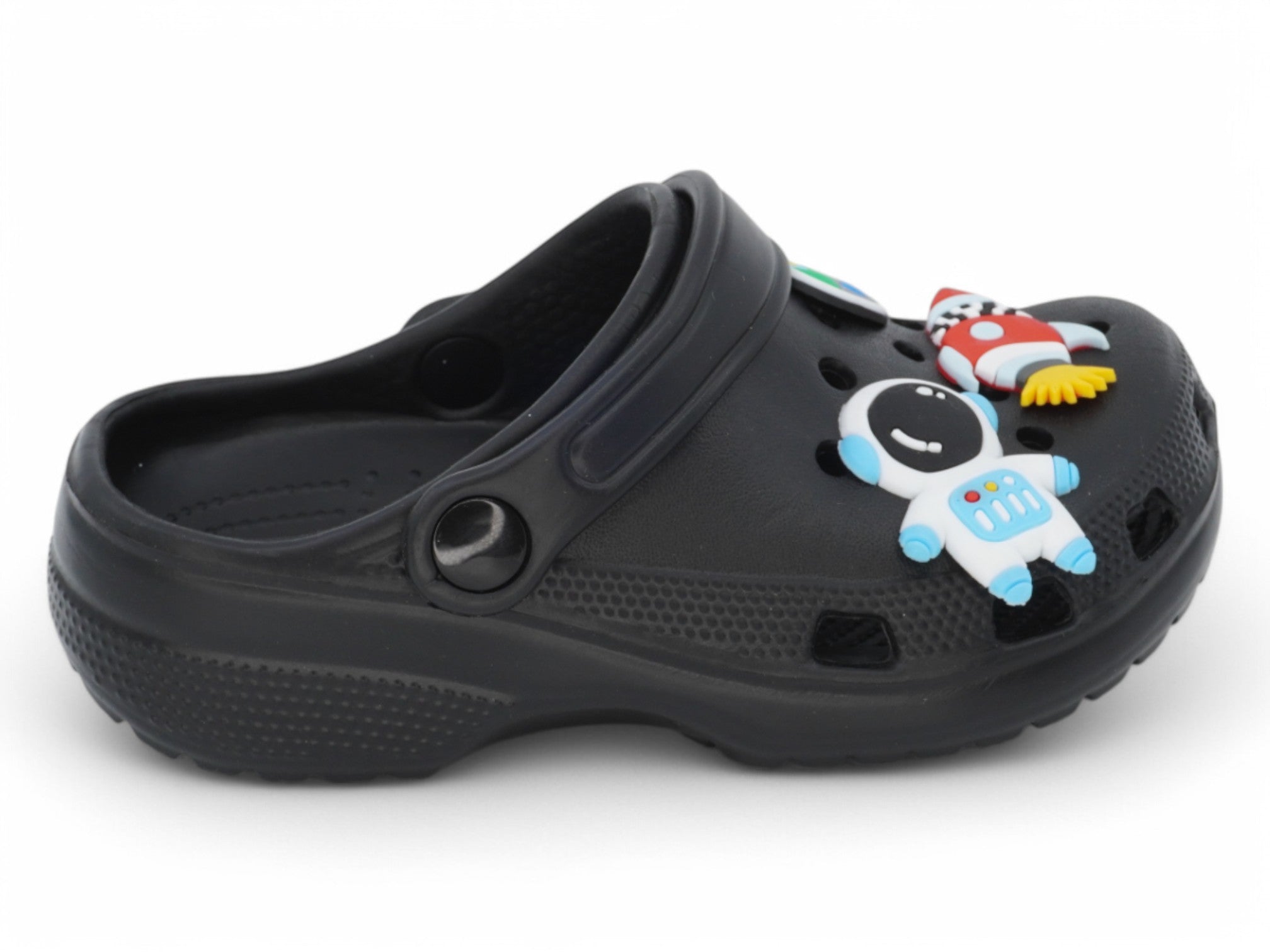 Boys Black Charm Clog